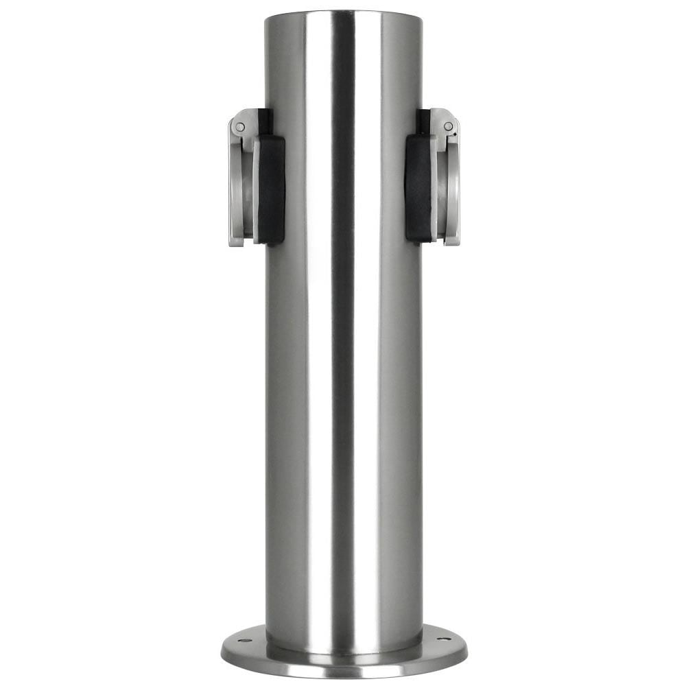 Grafner&reg; Edelstahl Steckdosens&auml;ule mit 2 Au&szlig;ensteckdosen Gartensteckdose Energies&auml;ule - Bild 1