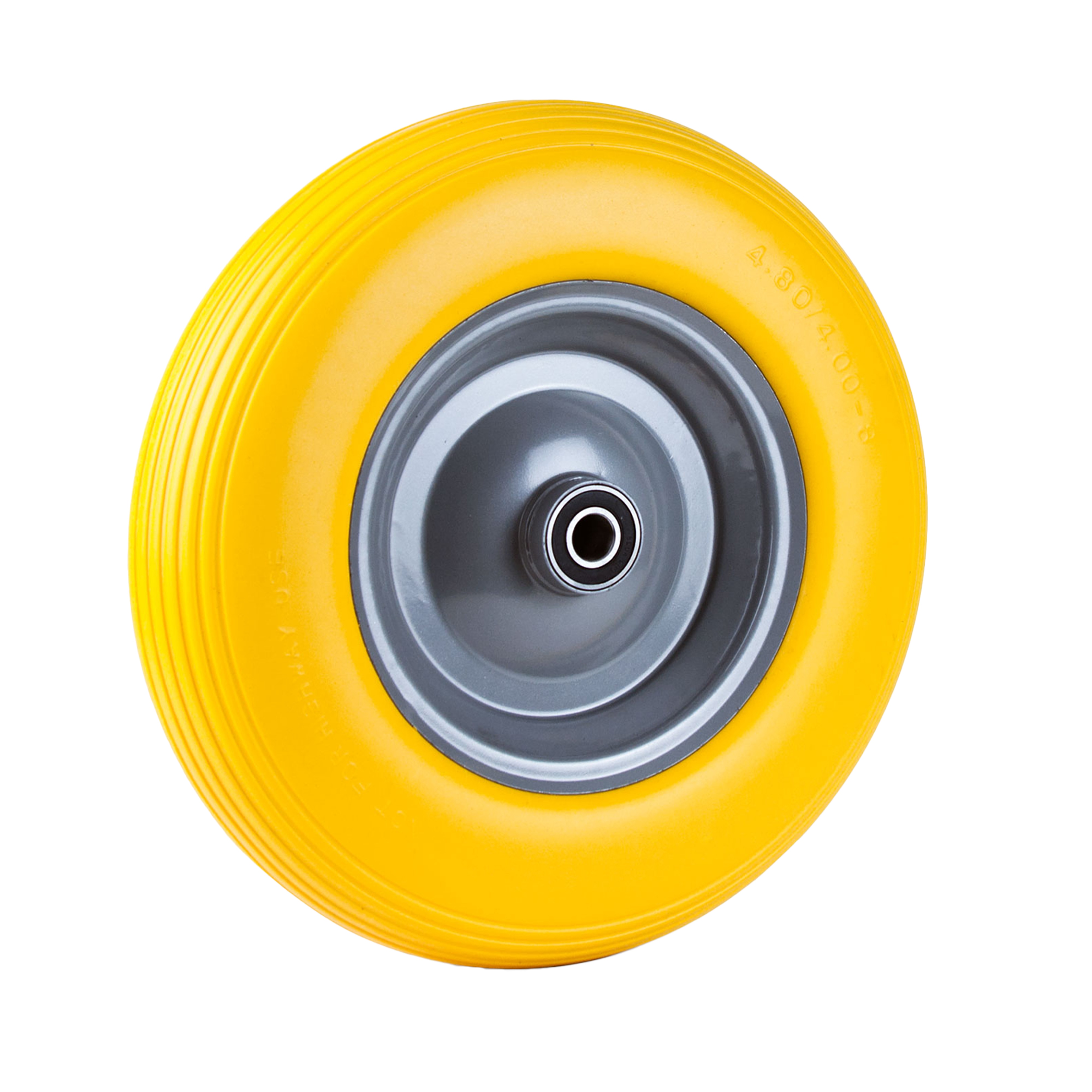 Grafner&reg; Schubkarrenrad 4.00-8 PU Vollgummibereifung FlatFree Metallfelge mit Achse Schubkarrenreife - Bild 1