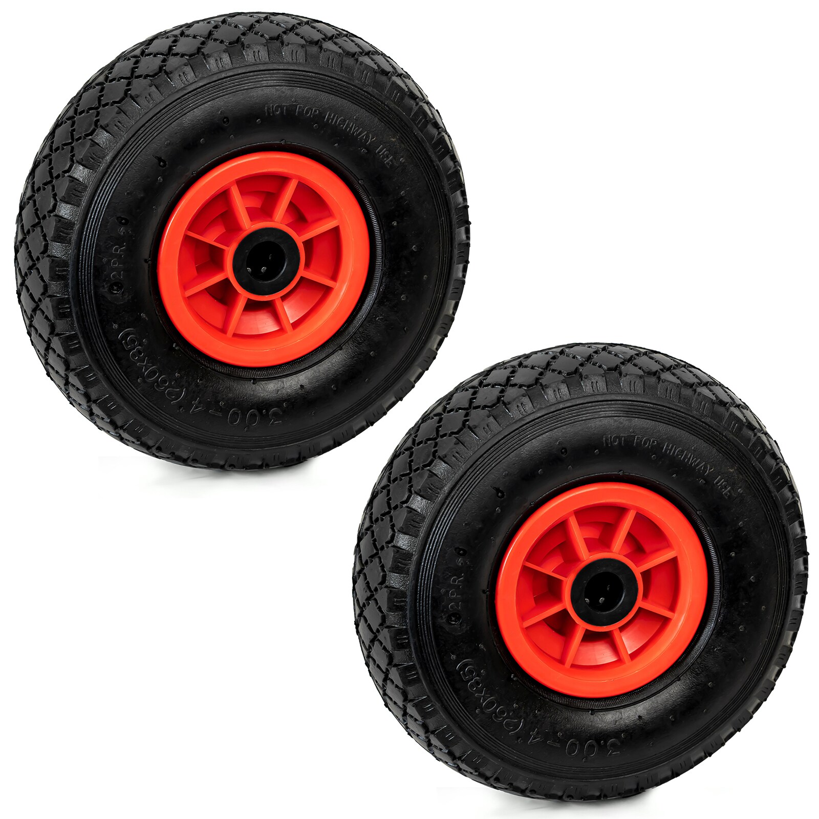 2er Set Grafner&reg; Vollgummi Sackkarrenrad / Bollerwagen PU Rad 3.00-4 - Bild 1