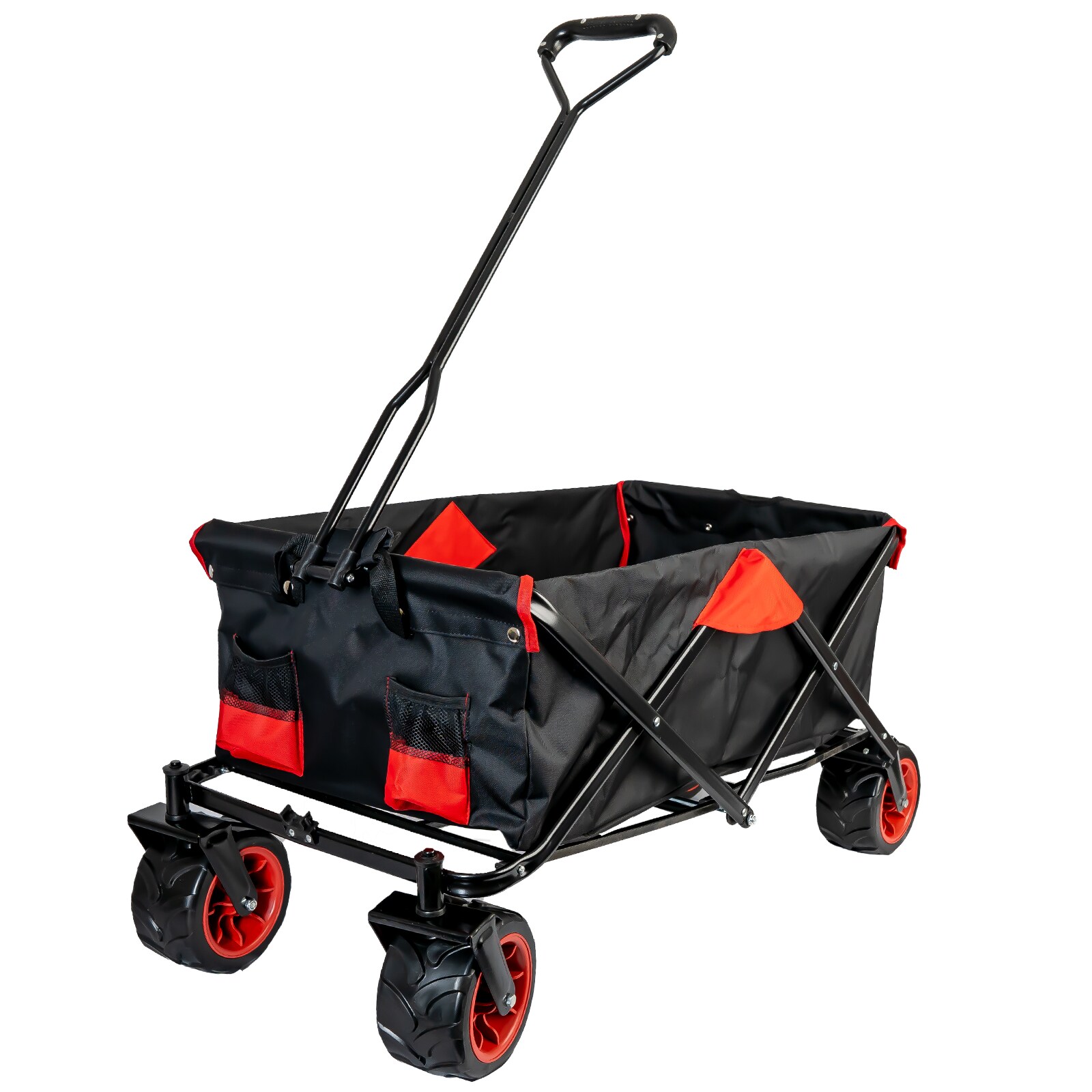 Grafner&reg; Faltbarer Bollerwagen Offroad schwarz/rot Handwagen Klappbar - Bild 1