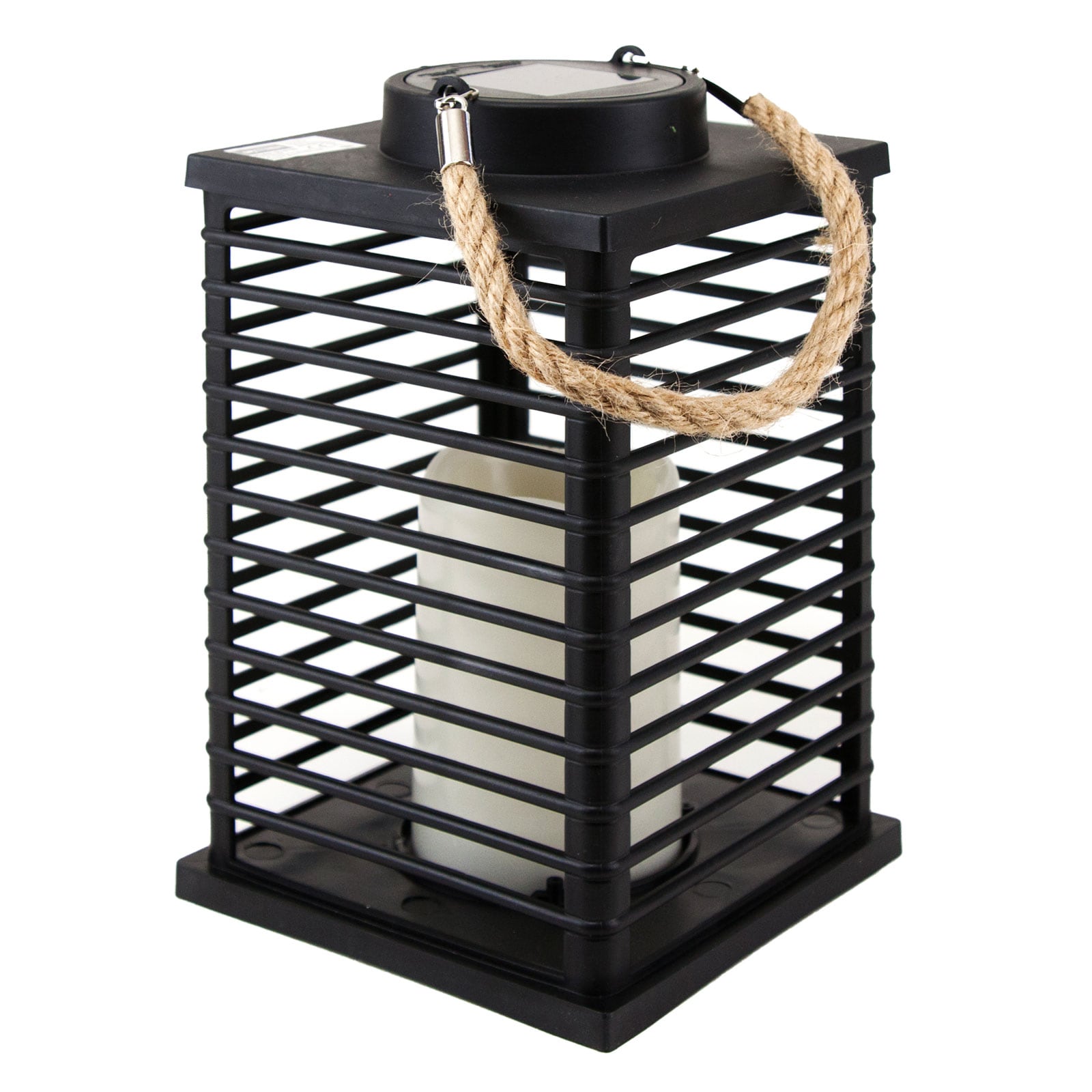 Grafner&reg; LED Solar Laterne mit Kerze 24cm Au&szlig;en Windlicht mit Kordel - Bild 1