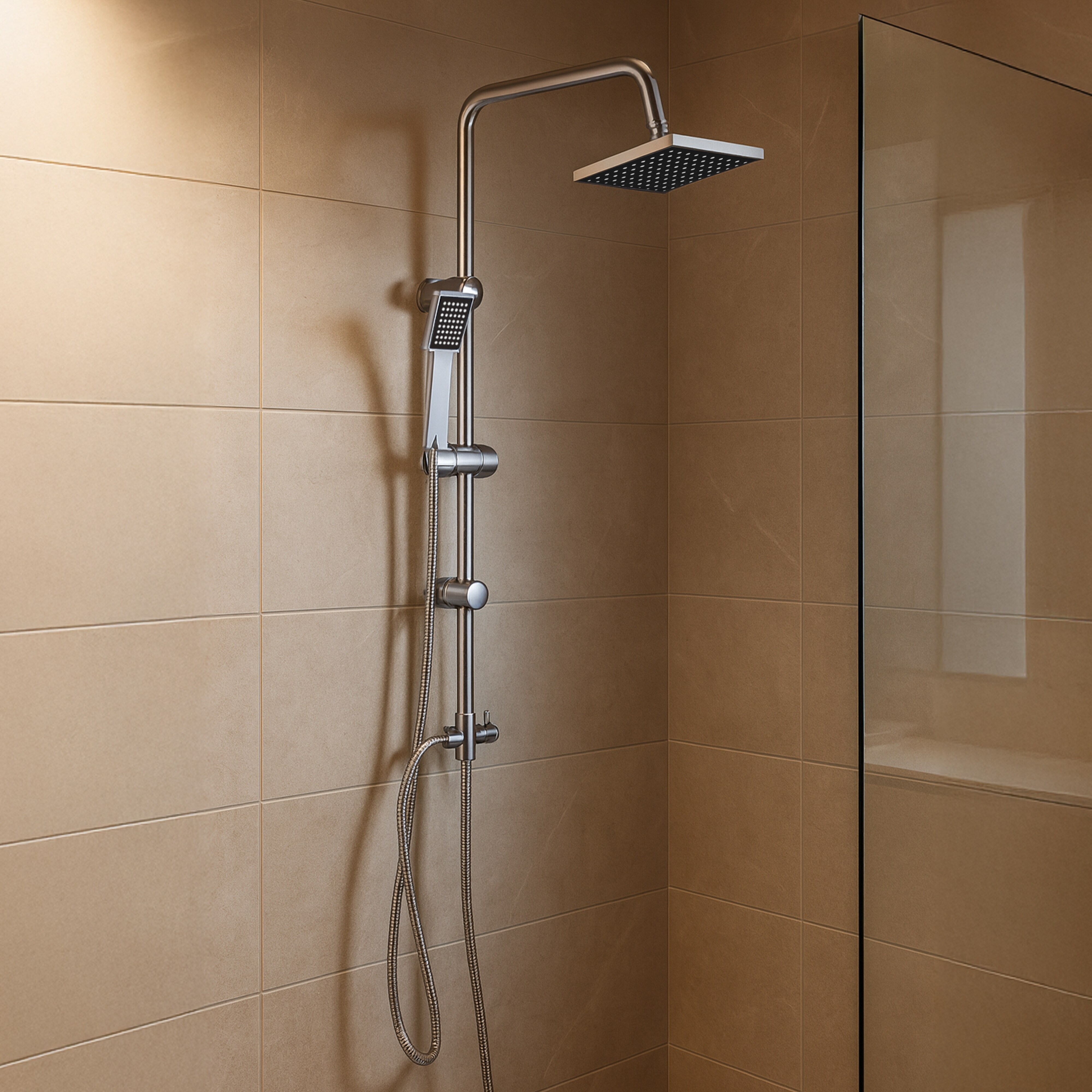 Grafner&reg; Duschgarnitur mit Regenschauerduschkopf und Handbrause Duschs&auml;ule - Bild 1