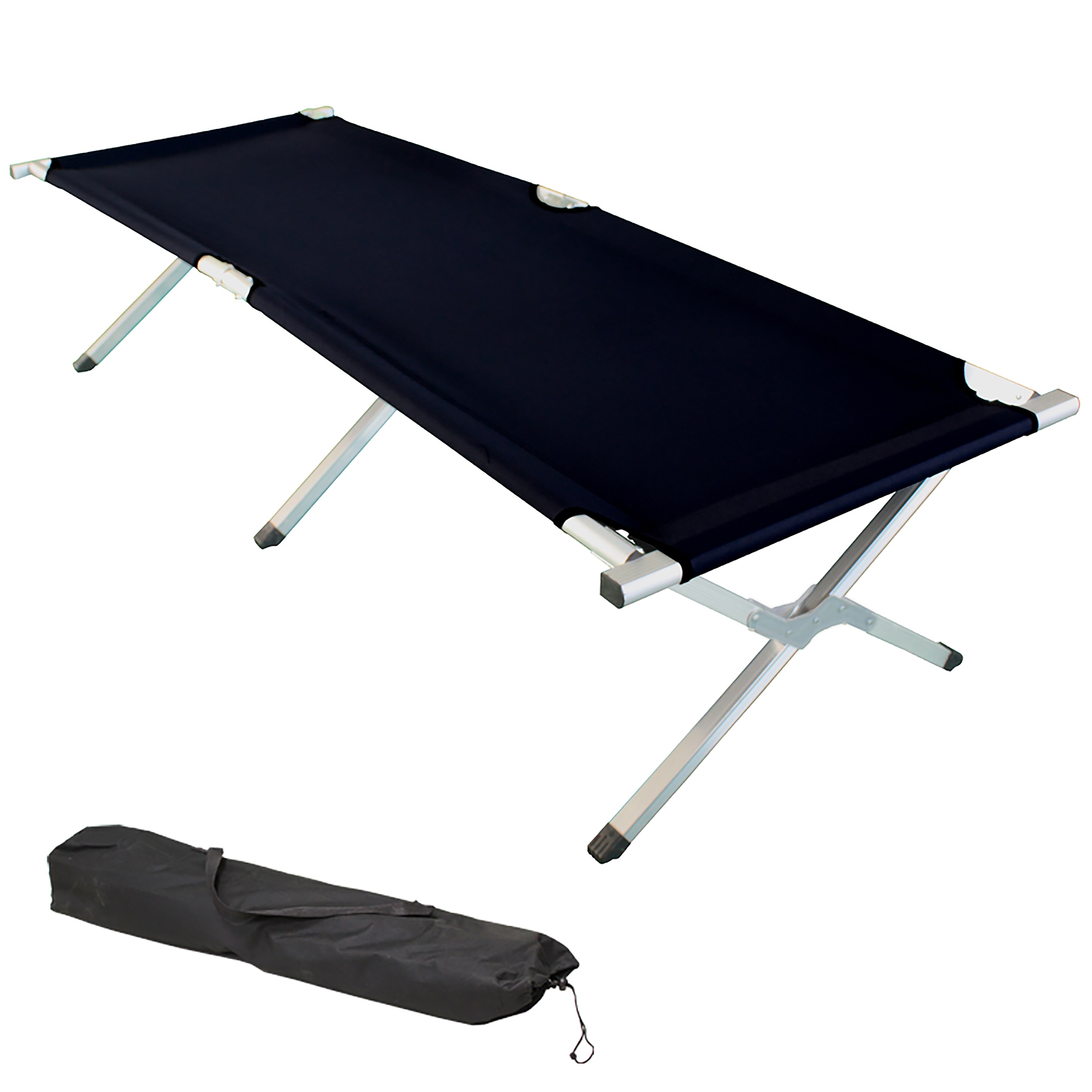 Grafner&reg; Feldbett klappbar Campingbett inkl. Tragetasche in schwarz 190cm - Bild 1