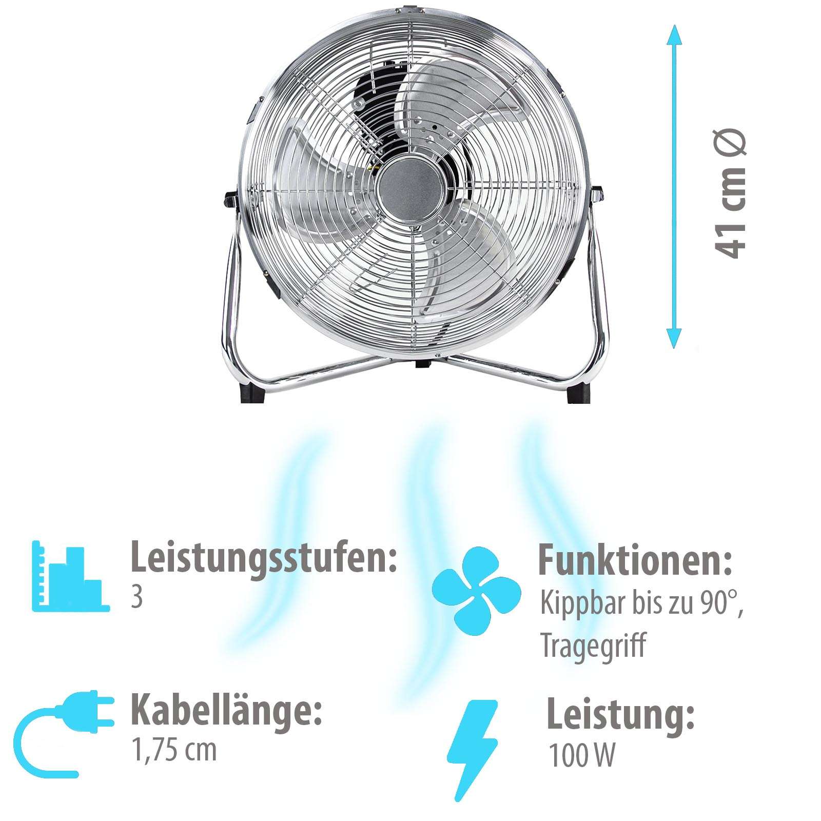 Grafner&reg; Bodenventilator Tischventilator 41cm - Bild 1