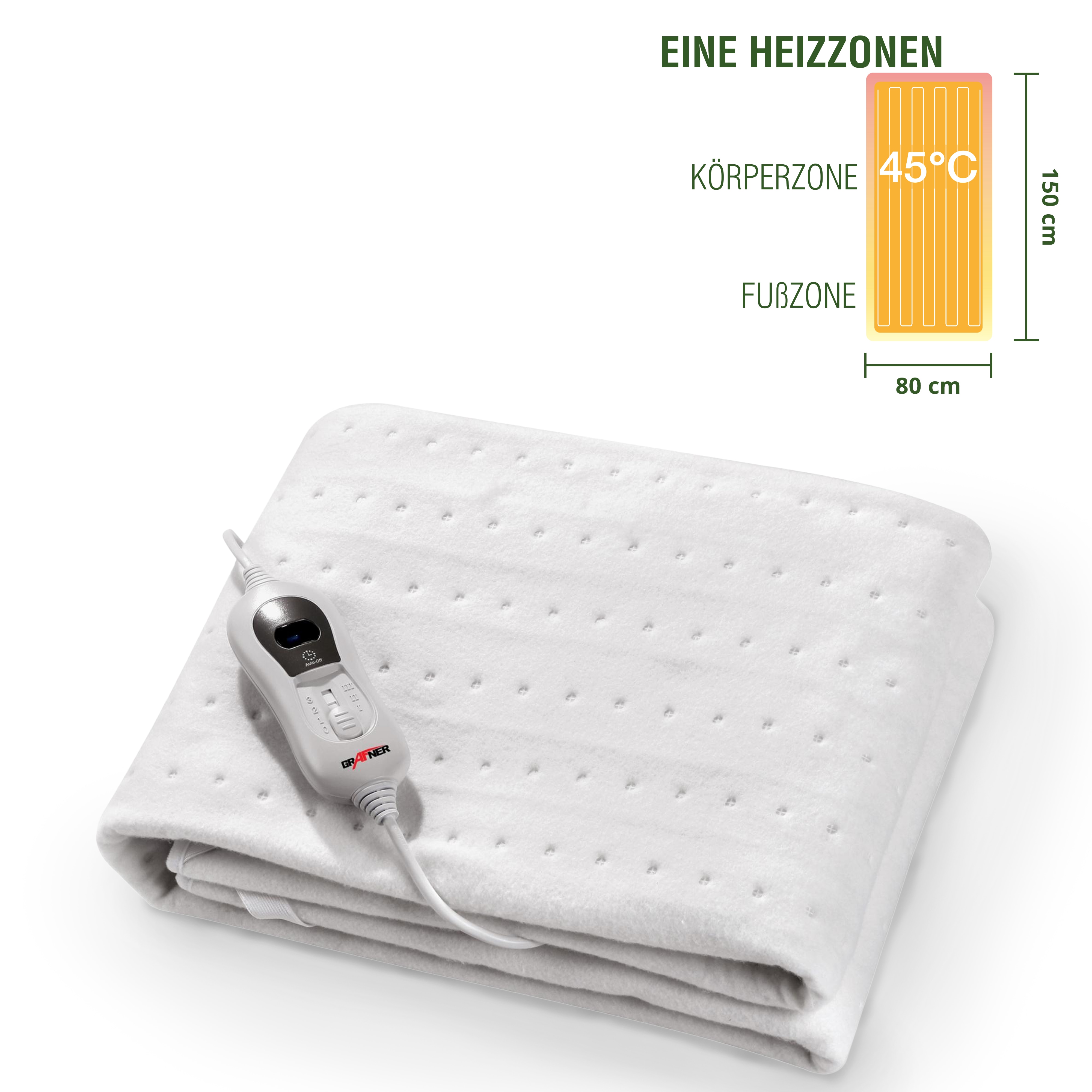 Grafner&reg; W&auml;rmeunterbett Polyester 150 x 80 cm elektro Heizdecke W&auml;rmedecke WB10852 - Bild 1