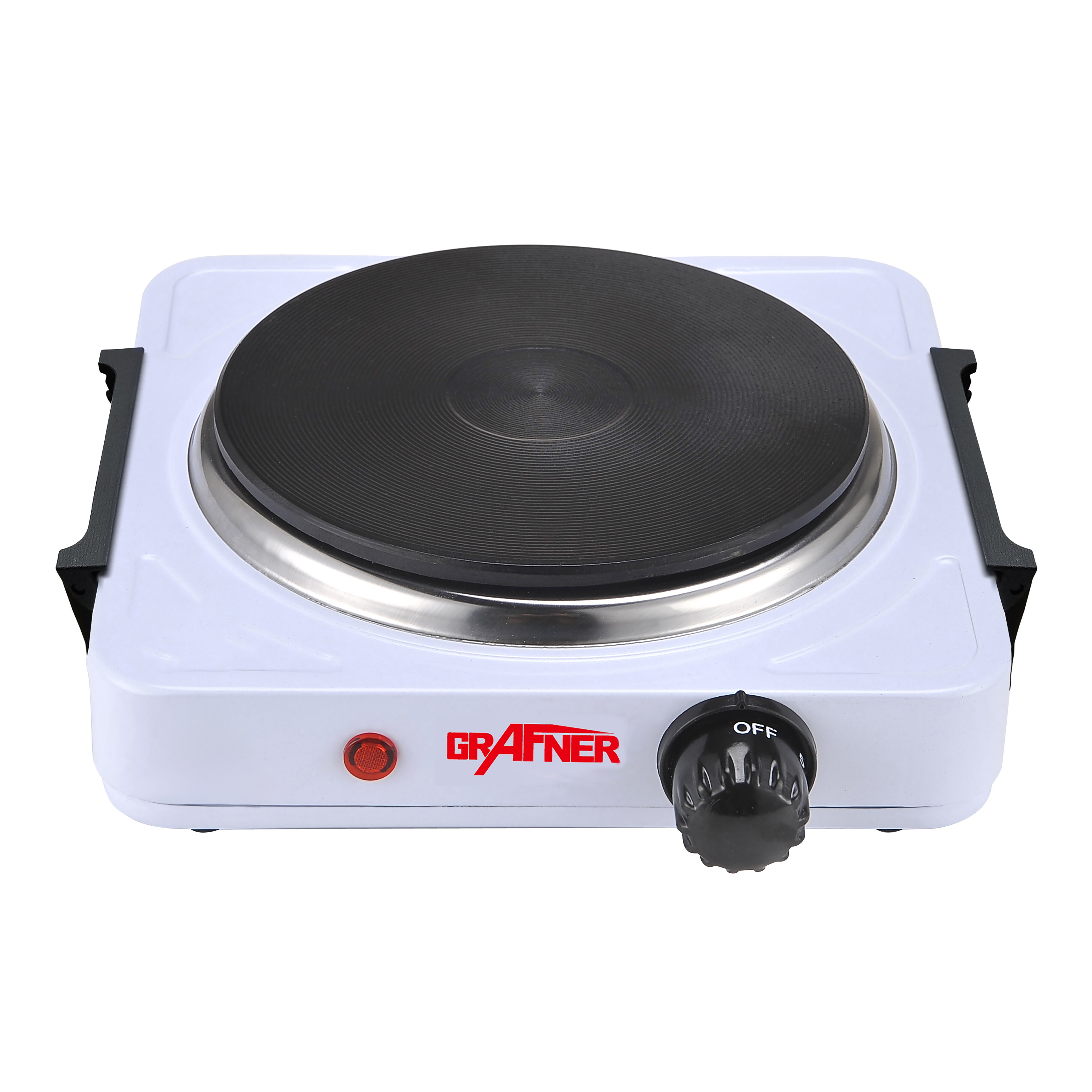 Grafner&reg; Kochplatte einzel 1000 Watt mit klappbaren Griffen Wei&szlig; KP10877 - Bild 1