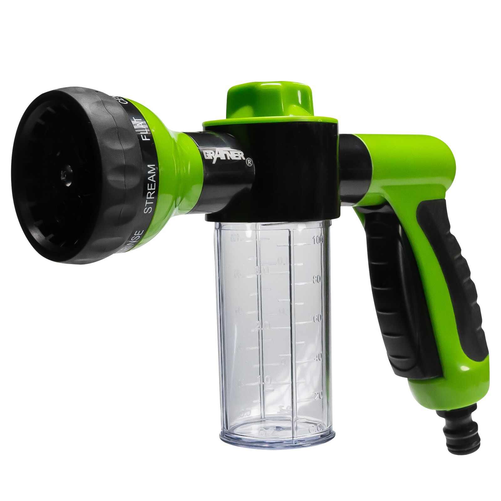 Grafner&reg; D&uuml;nger Gartenschlauchbrause mit Schaumbeh&auml;lter und 8 Spr&uuml;hfunktionen Reinigung und Bew&auml;sser - Bild 1