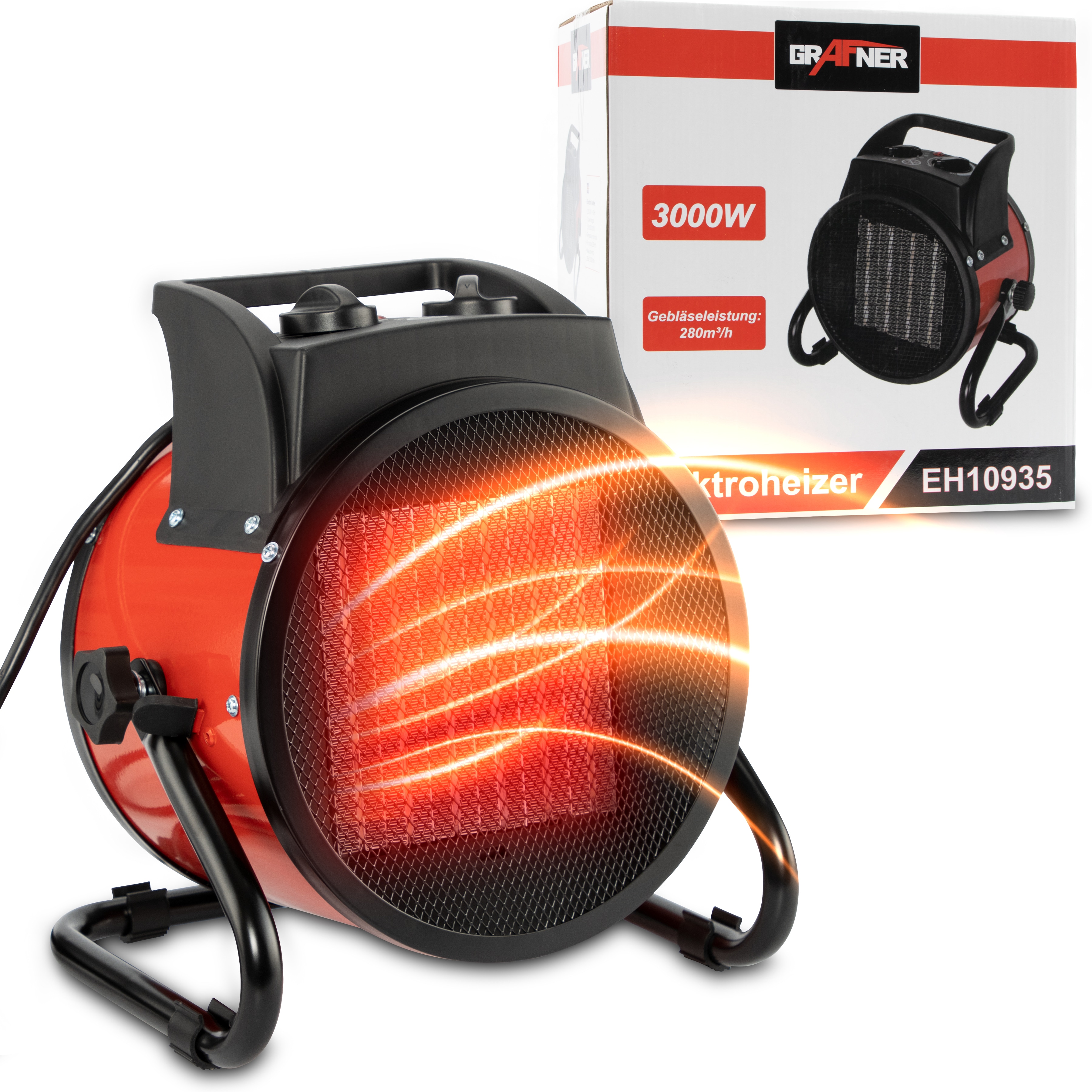 Grafner&reg; Elektroheizer Heizl&uuml;fter Bauheizer 3000 Watt Heizstrahler EH10935 - Bild 1
