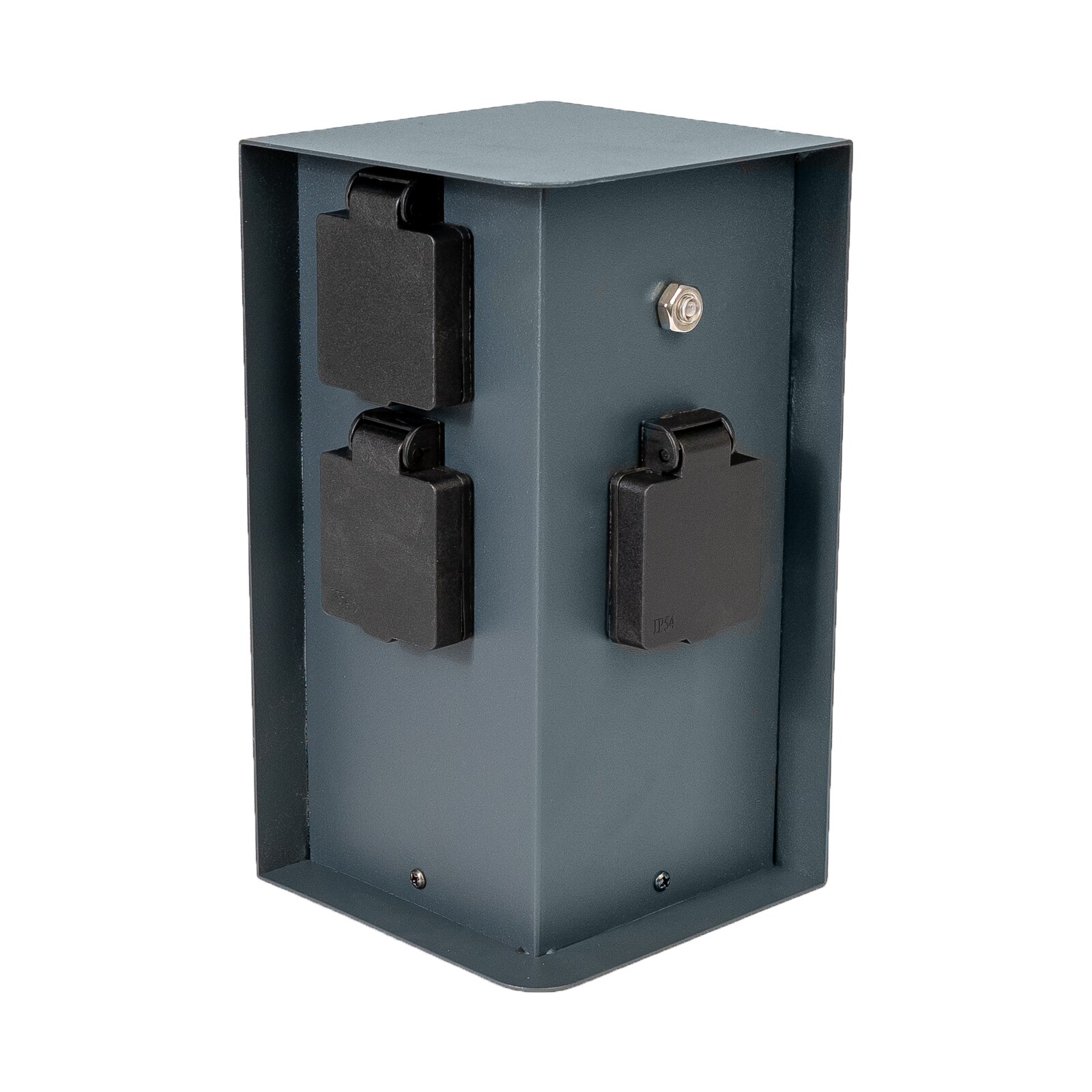 Grafner&reg; Steckdosens&auml;ule anthrazit mit D&auml;mmerungssensor Edelstahl Gartensteckdose Energies&auml;ule AS109 - Bild 1