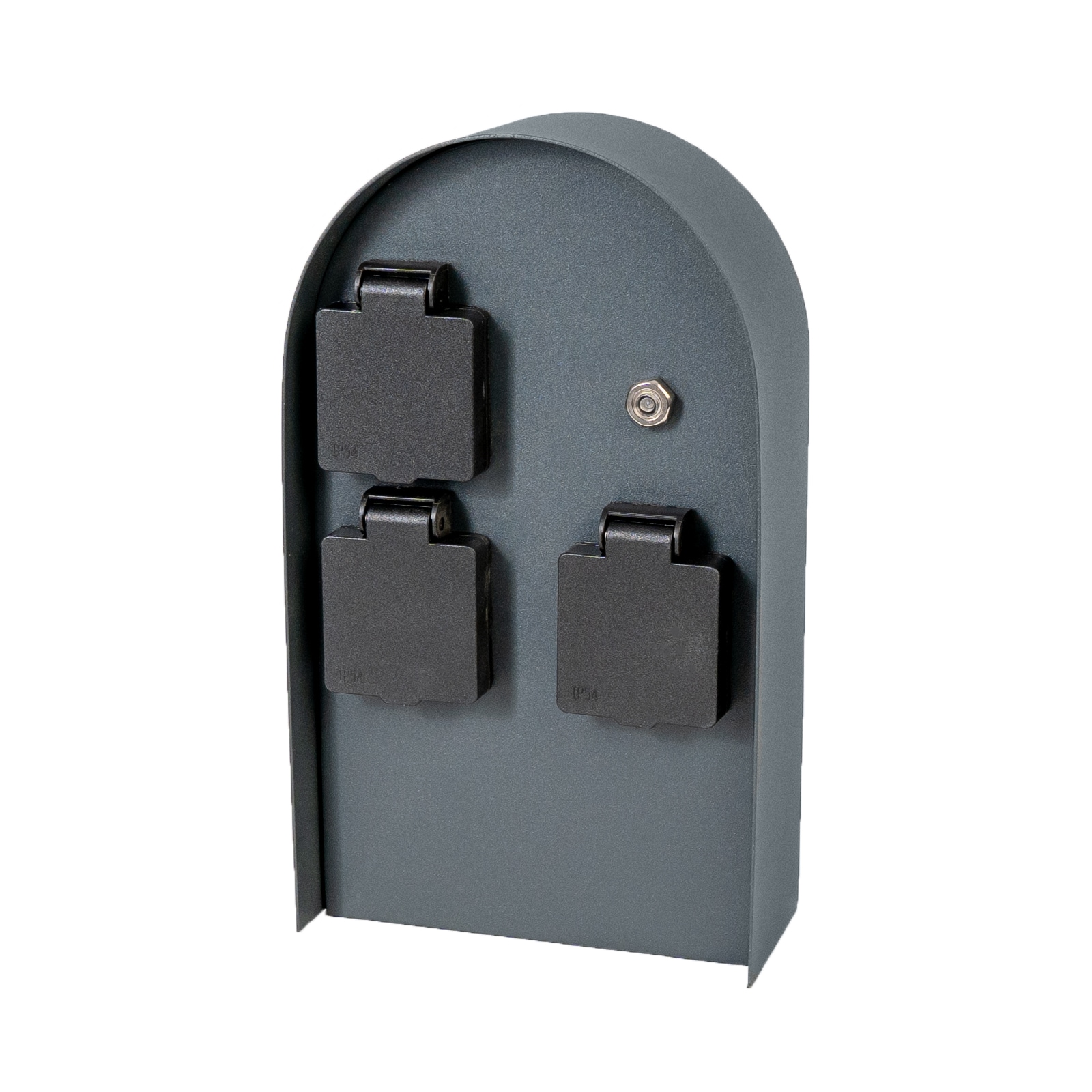 Grafner&reg; Steckdosens&auml;ule anthrazit mit D&auml;mmerungssensor Edelstahl Gartensteckdose Energies&auml;ule - Bild 1