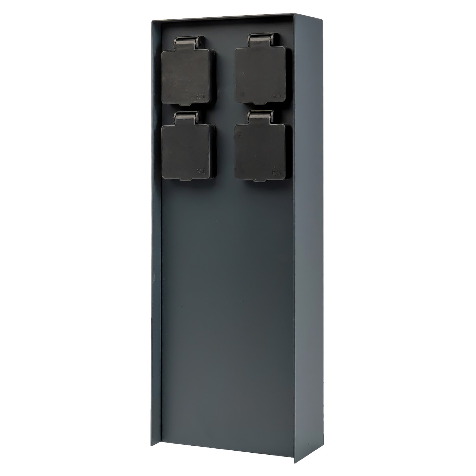 Grafner® Steckdosensäule anthrazit mit 4 Außensteckdosen Edelstahl Gartensteckdose Energiesäule
