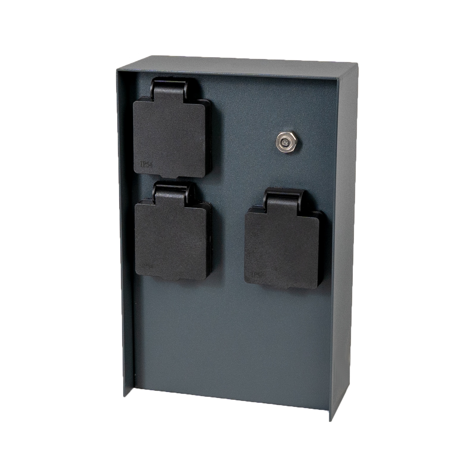 Grafner&reg; Steckdosens&auml;ule anthrazit mit D&auml;mmerungssensor Edelstahl Gartensteckdose Energies&auml;ule - Bild 1