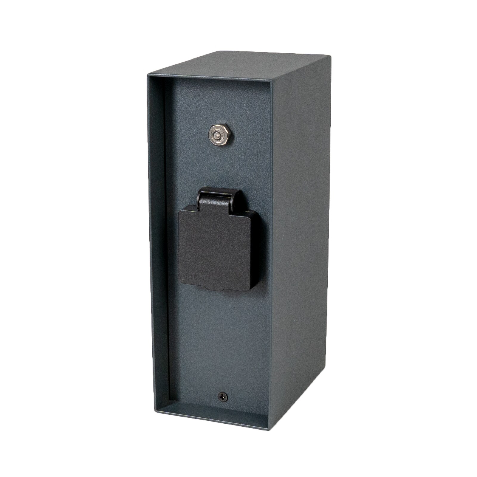 Grafner&reg; Steckdosens&auml;ule anthrazit mit D&auml;mmerungssensor Edelstahl Gartensteckdose Energies&auml;ule AS109 - Bild 1