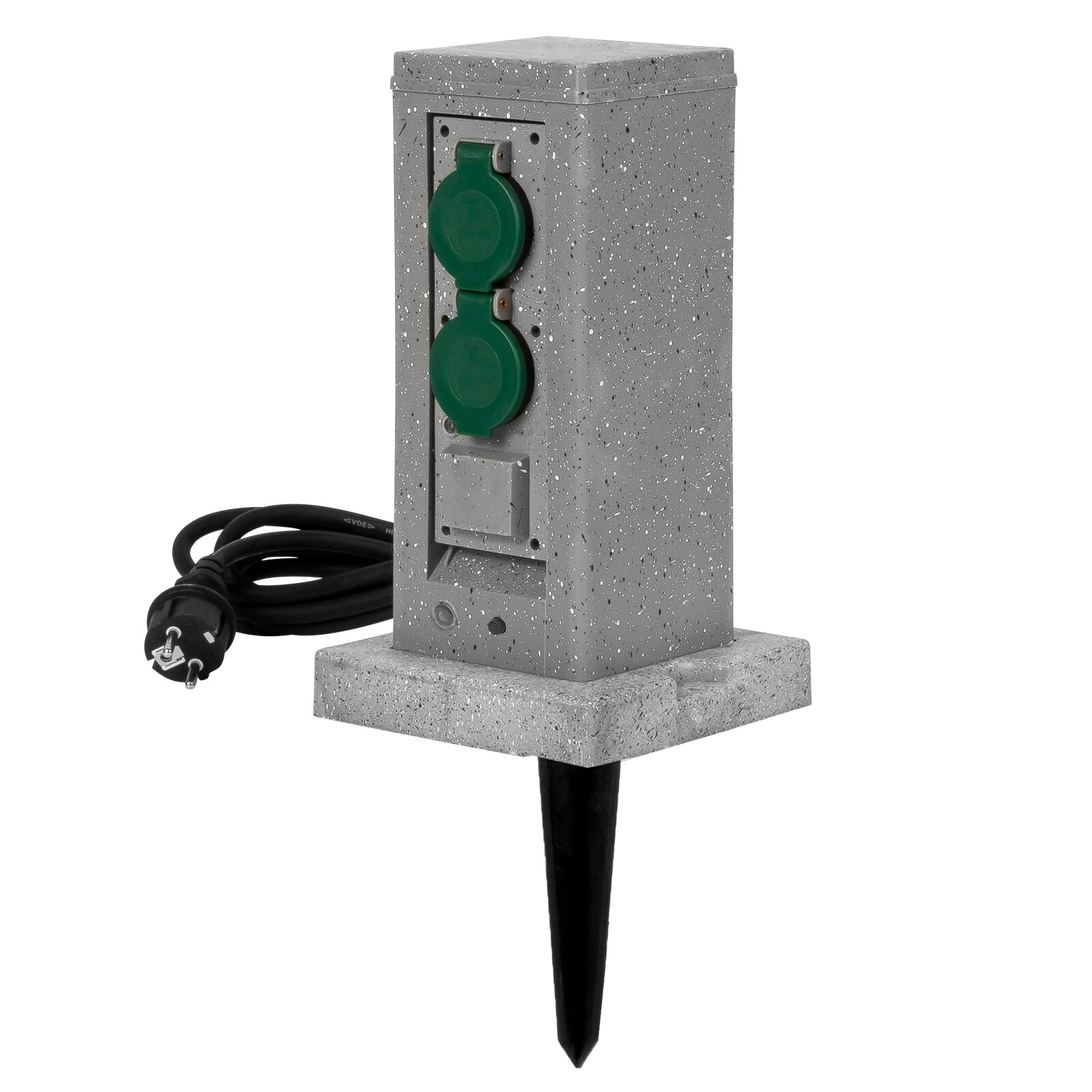 Grafner&reg; Wifi Gartensteckdose Au&szlig;ensteckdose Steinoptik Quadratisch Tuya Smart Life - Bild 1