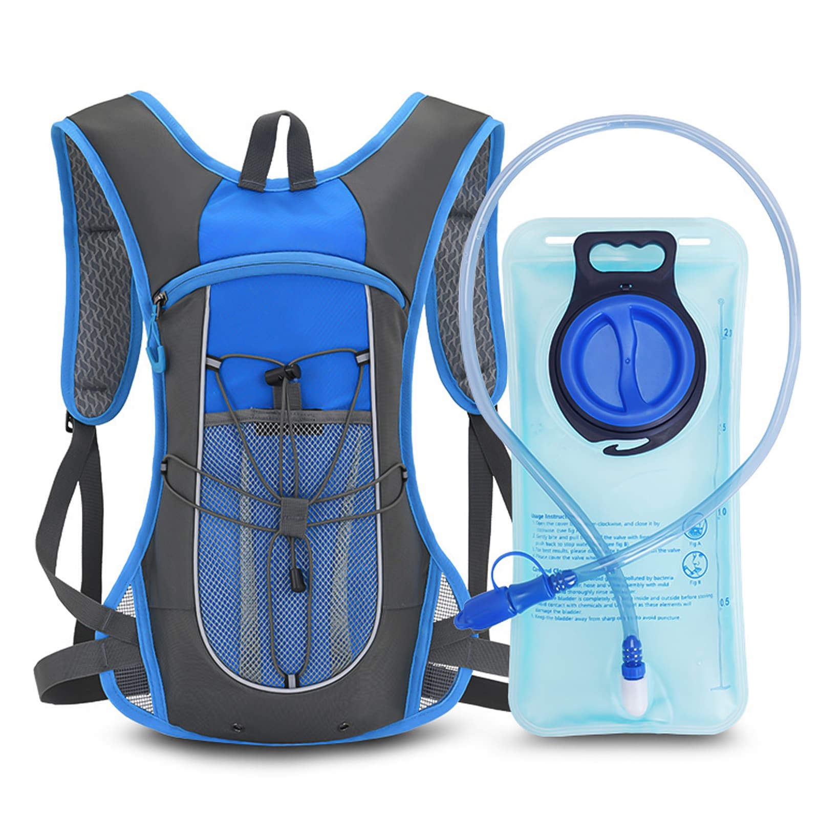 Grafner&reg; Trinkrucksack Trinkblase wasserdicht 420D Nylon BPA-frei 2 Liter - Bild 1