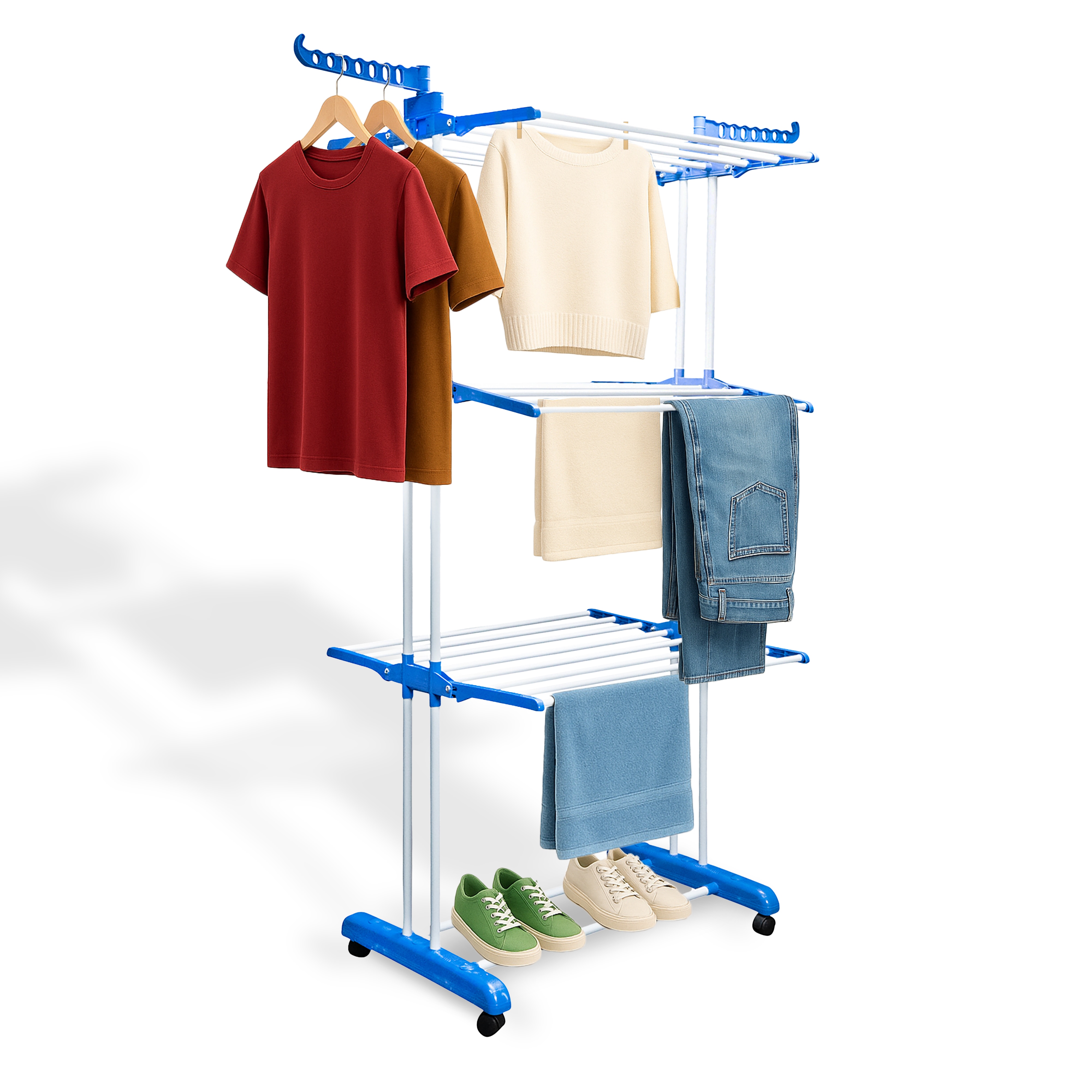 Grafner&reg; Turmw&auml;schest&auml;nder W&auml;schest&auml;nder faltbar Metall wei&szlig; - Bild 1