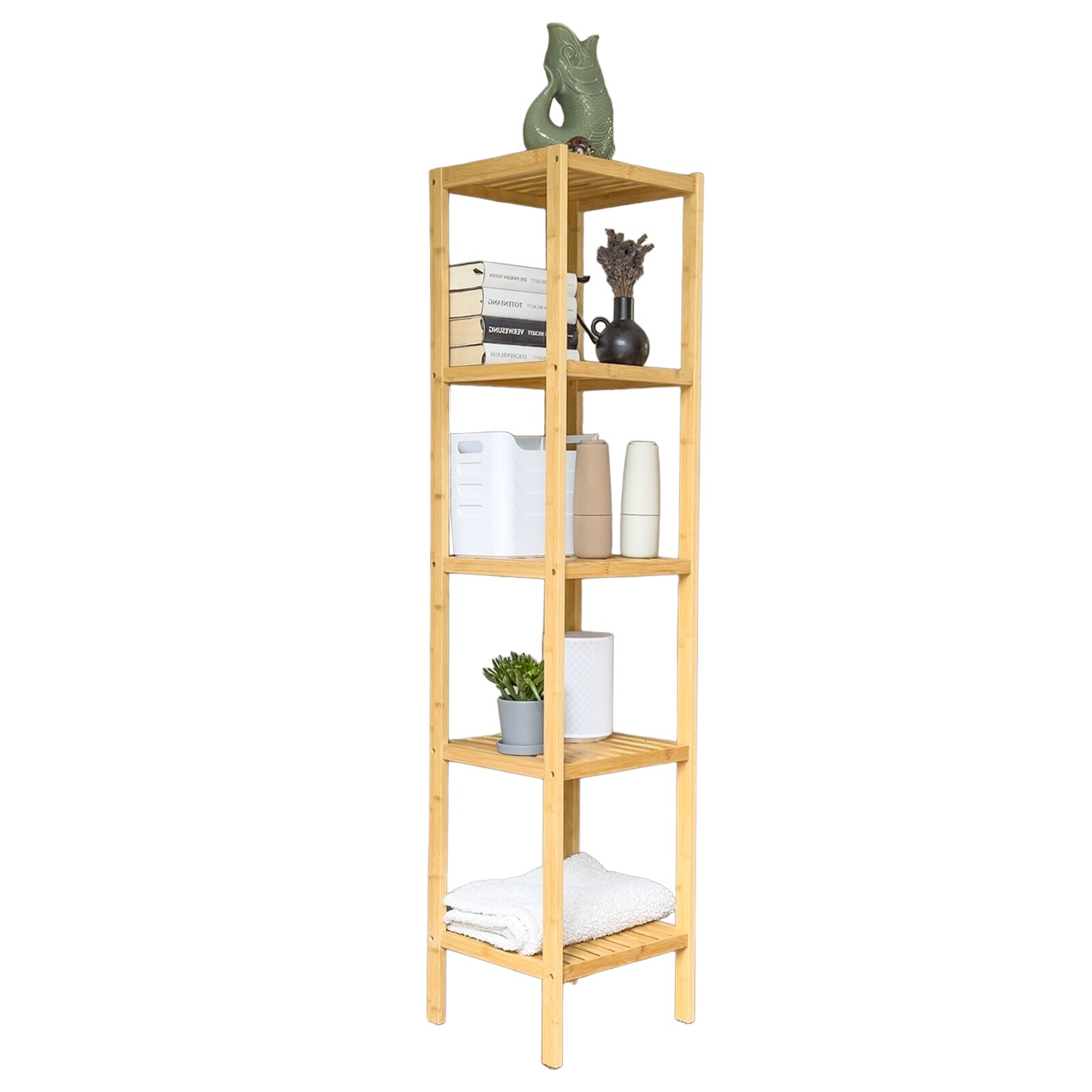 Grafner Badregal mit 5 Etagen aus Bambus 147x33x33 cm - Bild 1