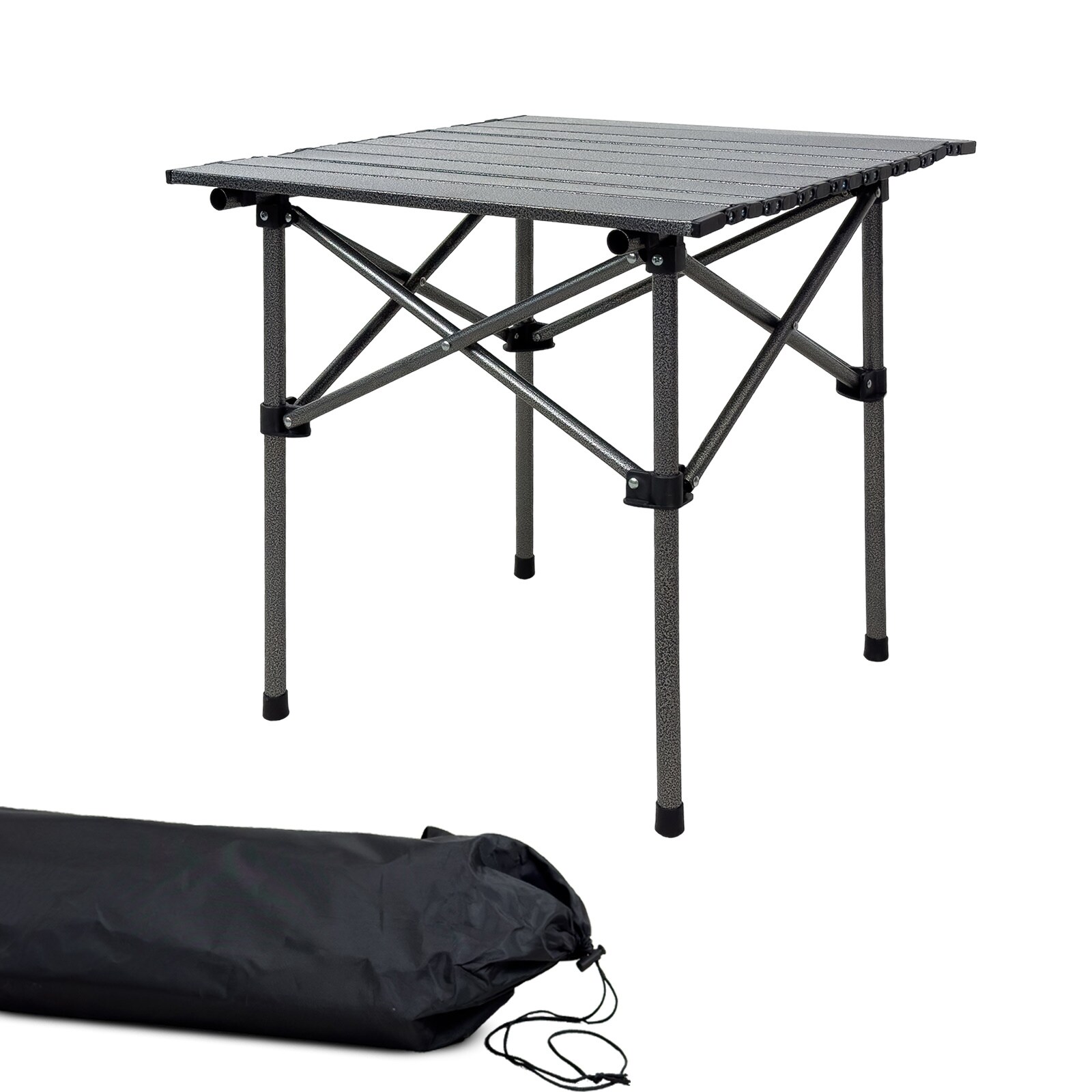 Grafner Campingtisch Rolltisch inkl. Transporttasche 53,5x50x50cm schwarz - Bild 1
