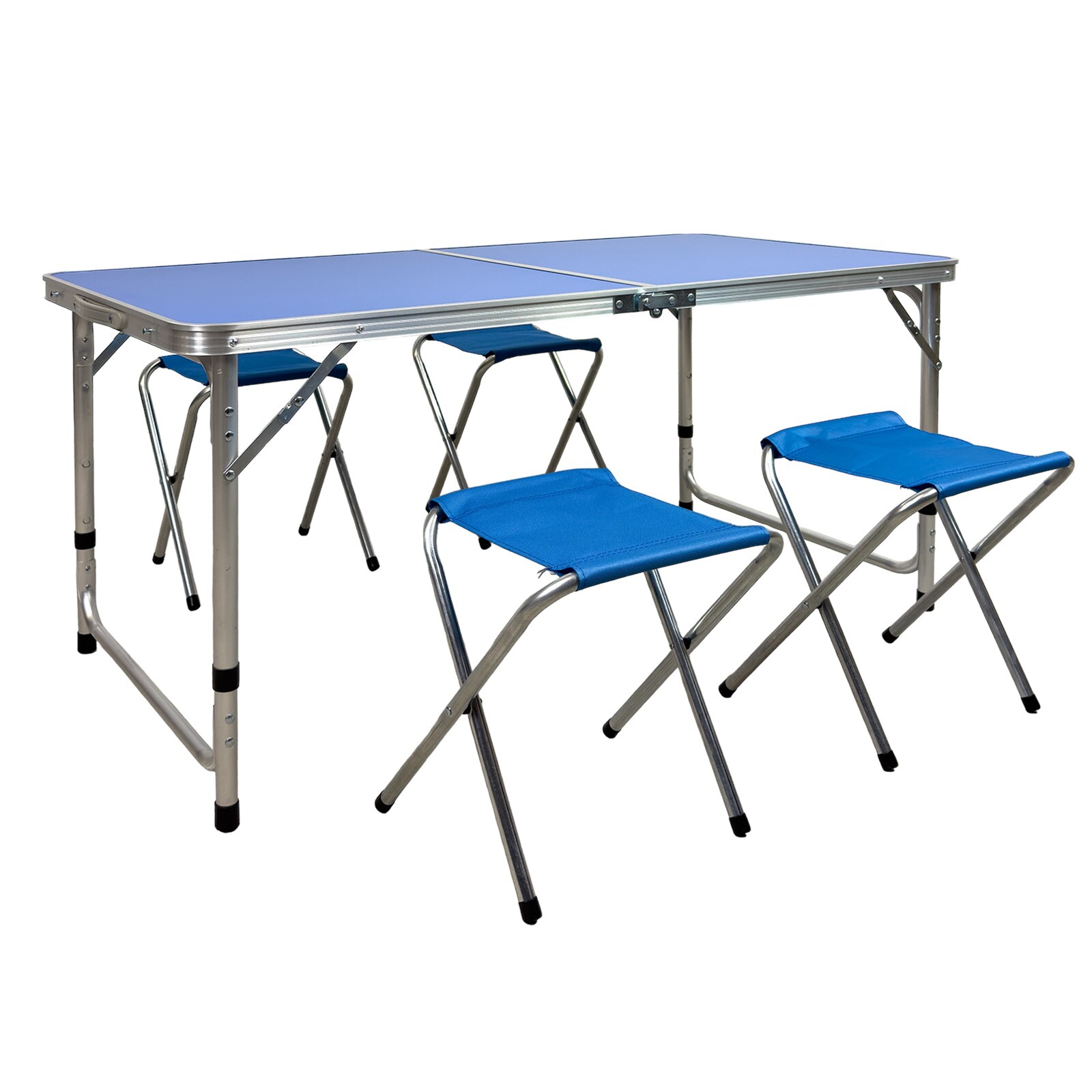 Grafner Campingtisch-Set 5 tlg. inkl. 4 St&uuml;hle h&ouml;henverstellbar 120 x 60 x 70 cm - Bild 1