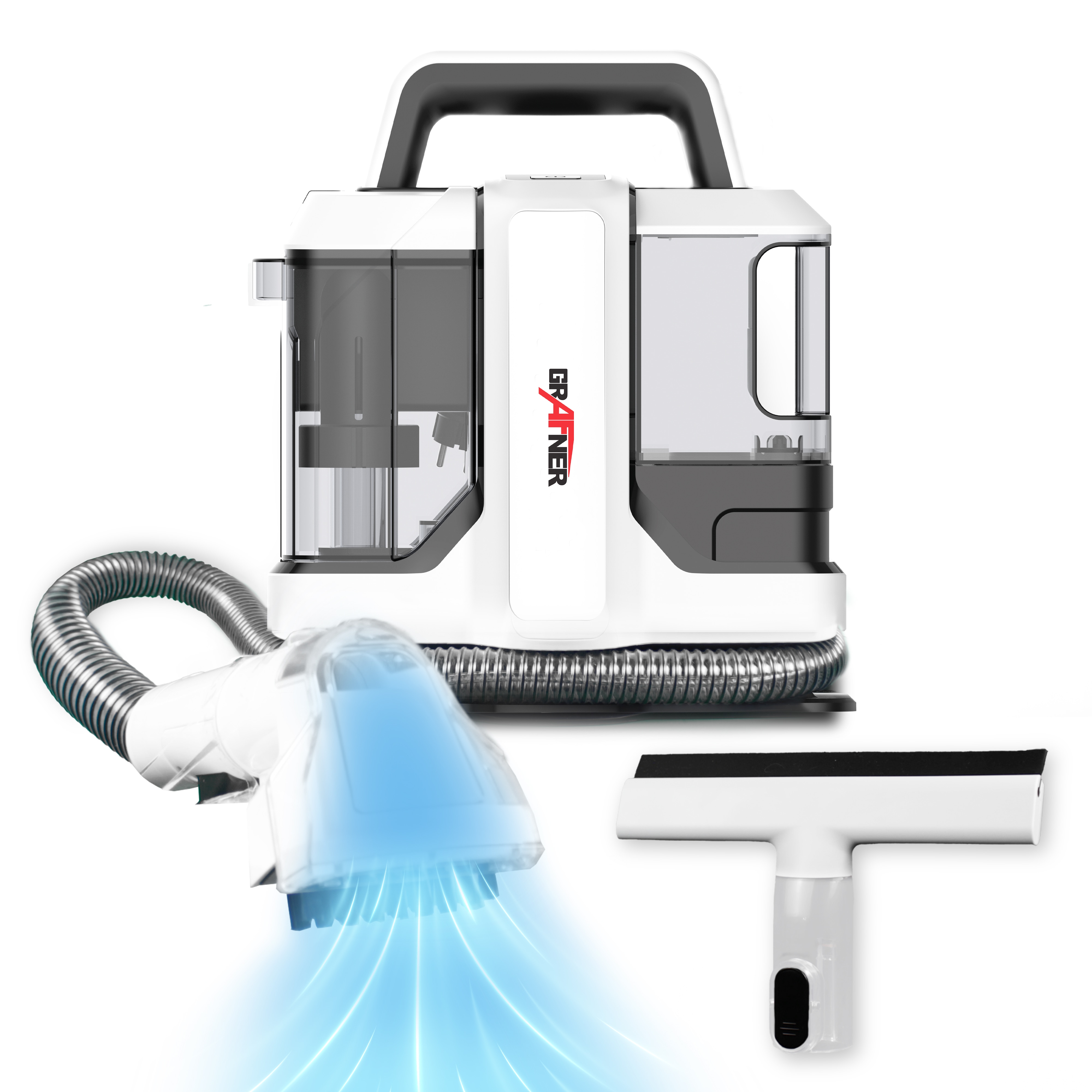 Grafner mobiler Wasch- und Fenstersauger 450 Watt mit 2 B&uuml;sten Lanze & Saugwischer - Bild 1