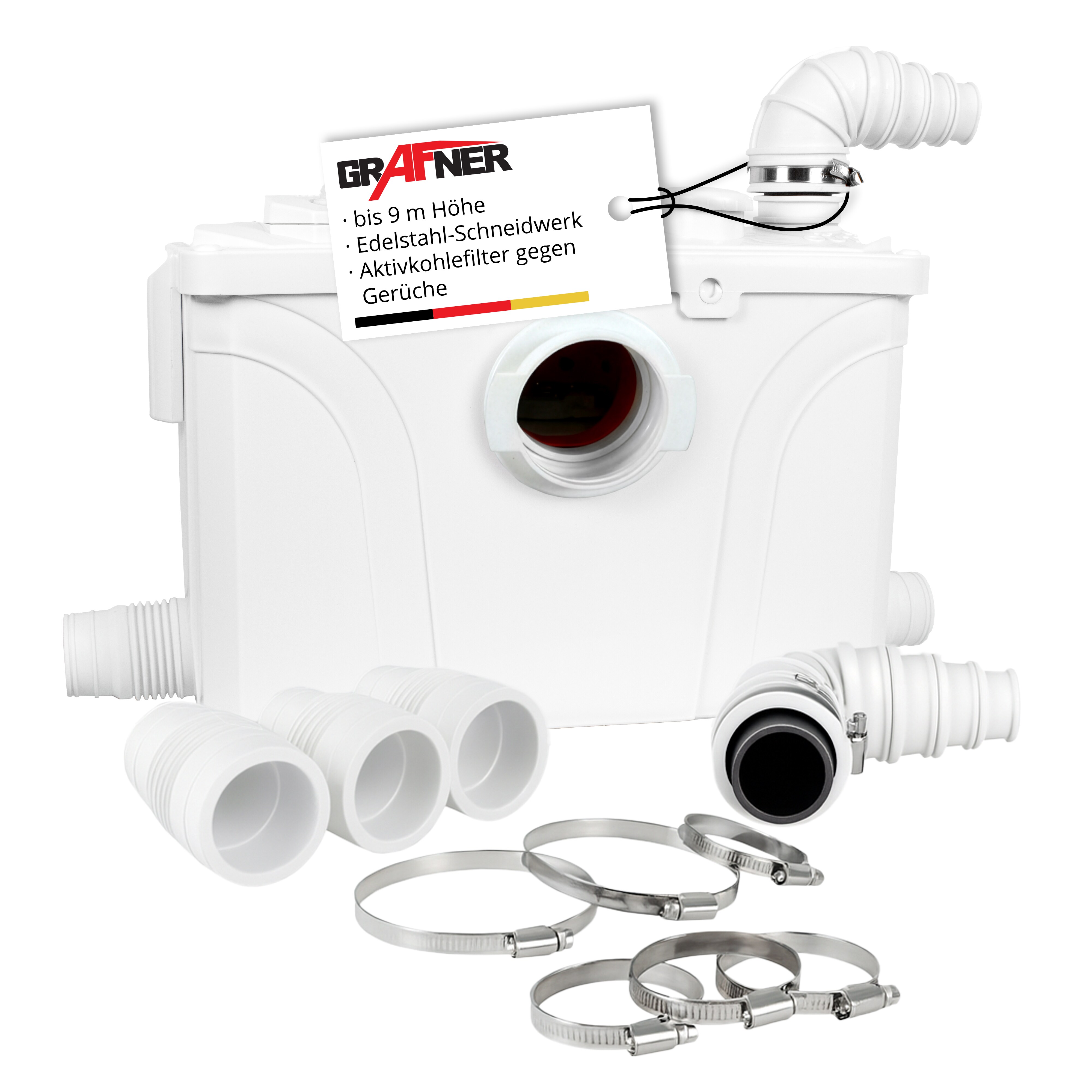 Grafner WC Hebeanlage mit integriertem Schneidwerk 700W 140L/min - Bild 1