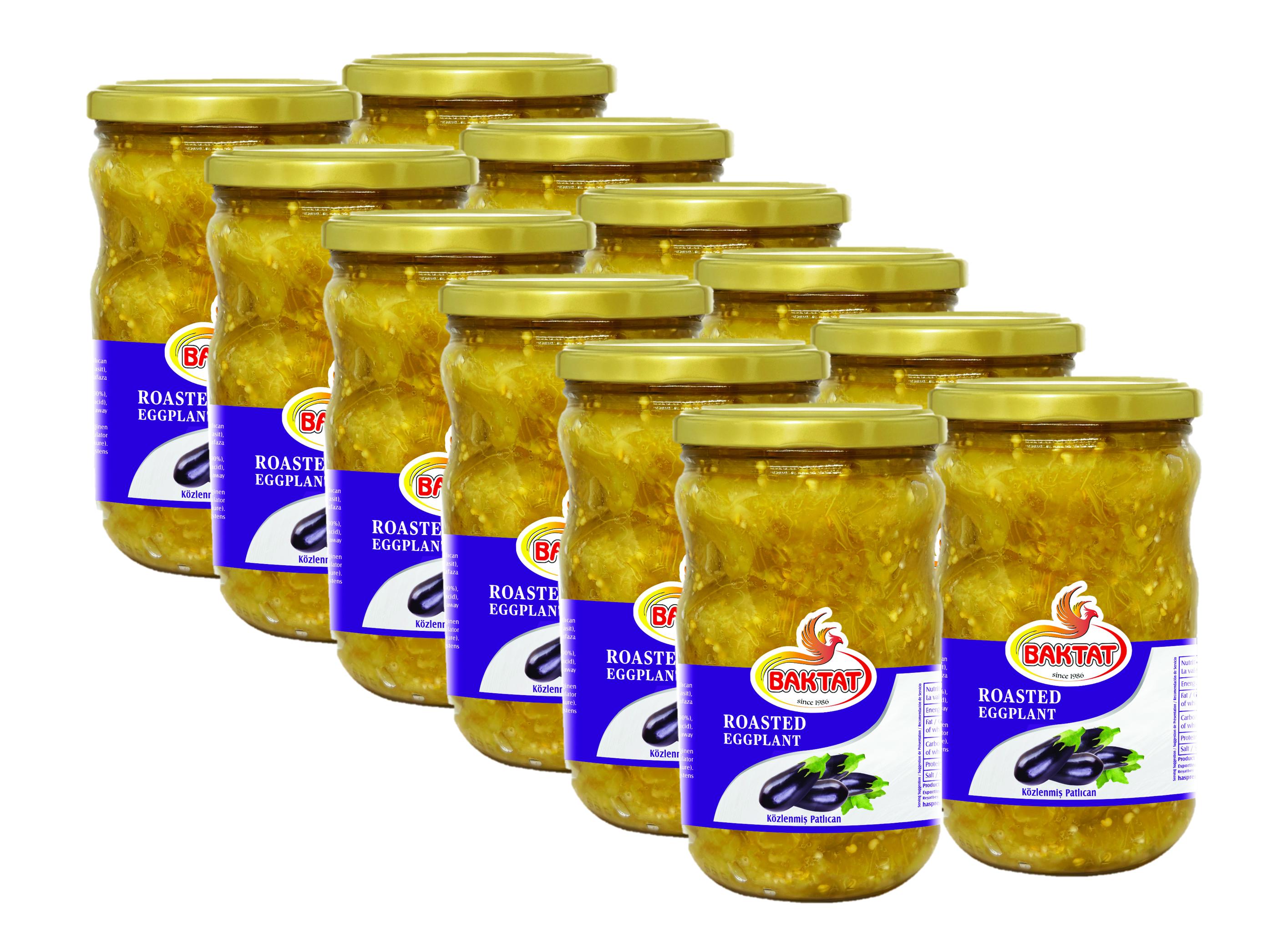 12x BAKTAT 630g - Ger&ouml;stete Auberginen - K&ouml;zlenmis Patlican - Bild 1