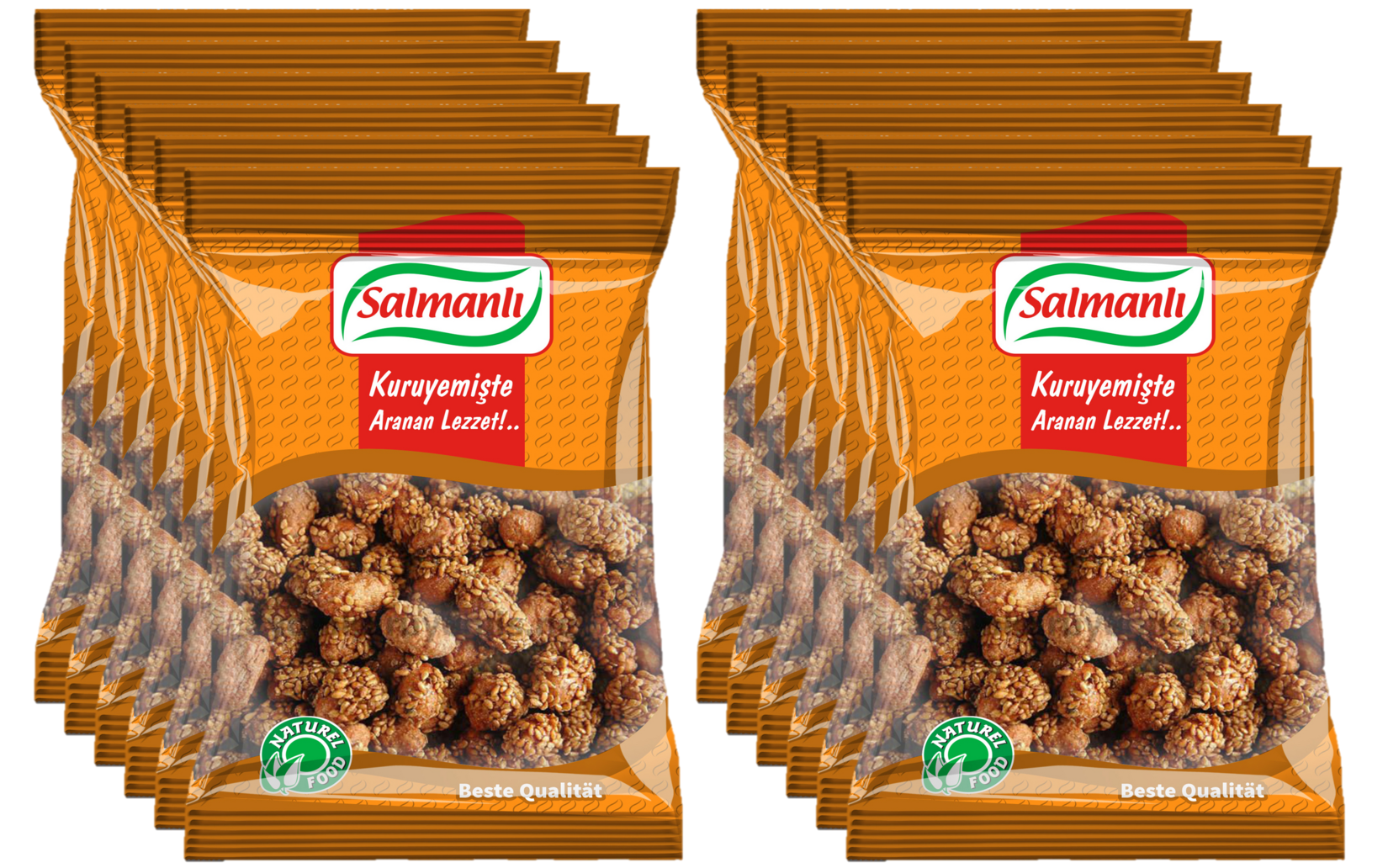12x SALMANLI 200g - gebrannte Erdnüsse mit Sesam - Susamli Yer Fistigi