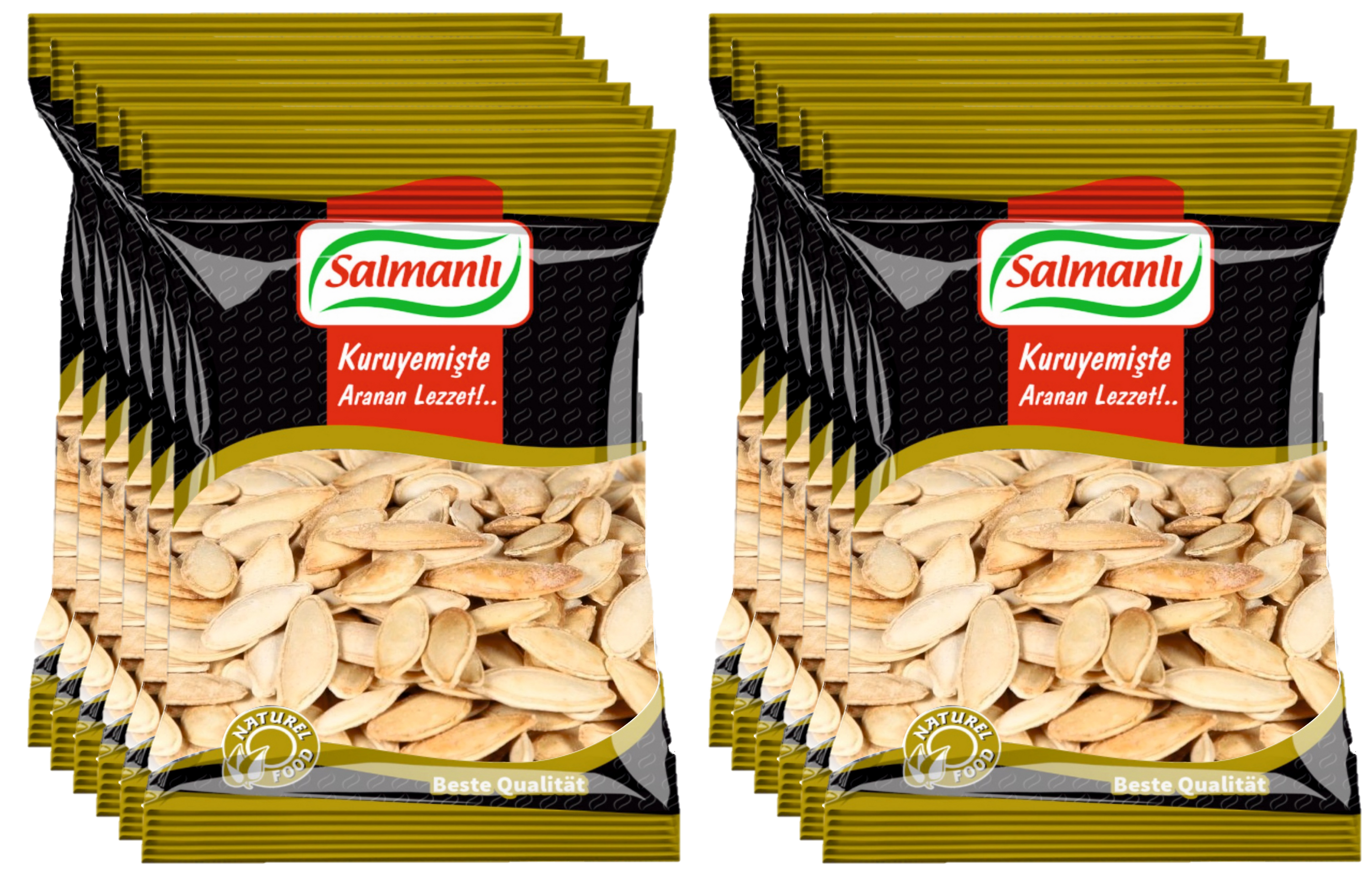 12x SALMANLI 160g - K&uuml;rbiskerne ger&ouml;stet & gesalzen - Kabak &ccedil;ekirdegi &Uuml;rg&uuml;p Tuzlu - Bild 1