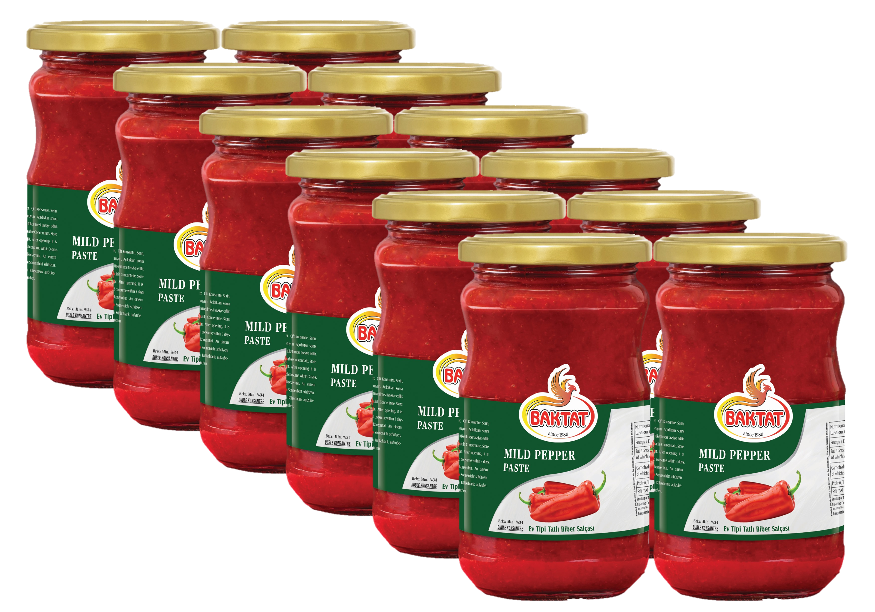 12x BAKTAT 640g - Rote Paprika Paste - Kirmizi Biber Sal&ccedil;asi - Bild 1
