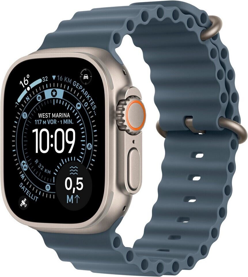 Apple Watch Ultra 3 Titanium Natural Ocean Band Anchor Blue - Bild 1