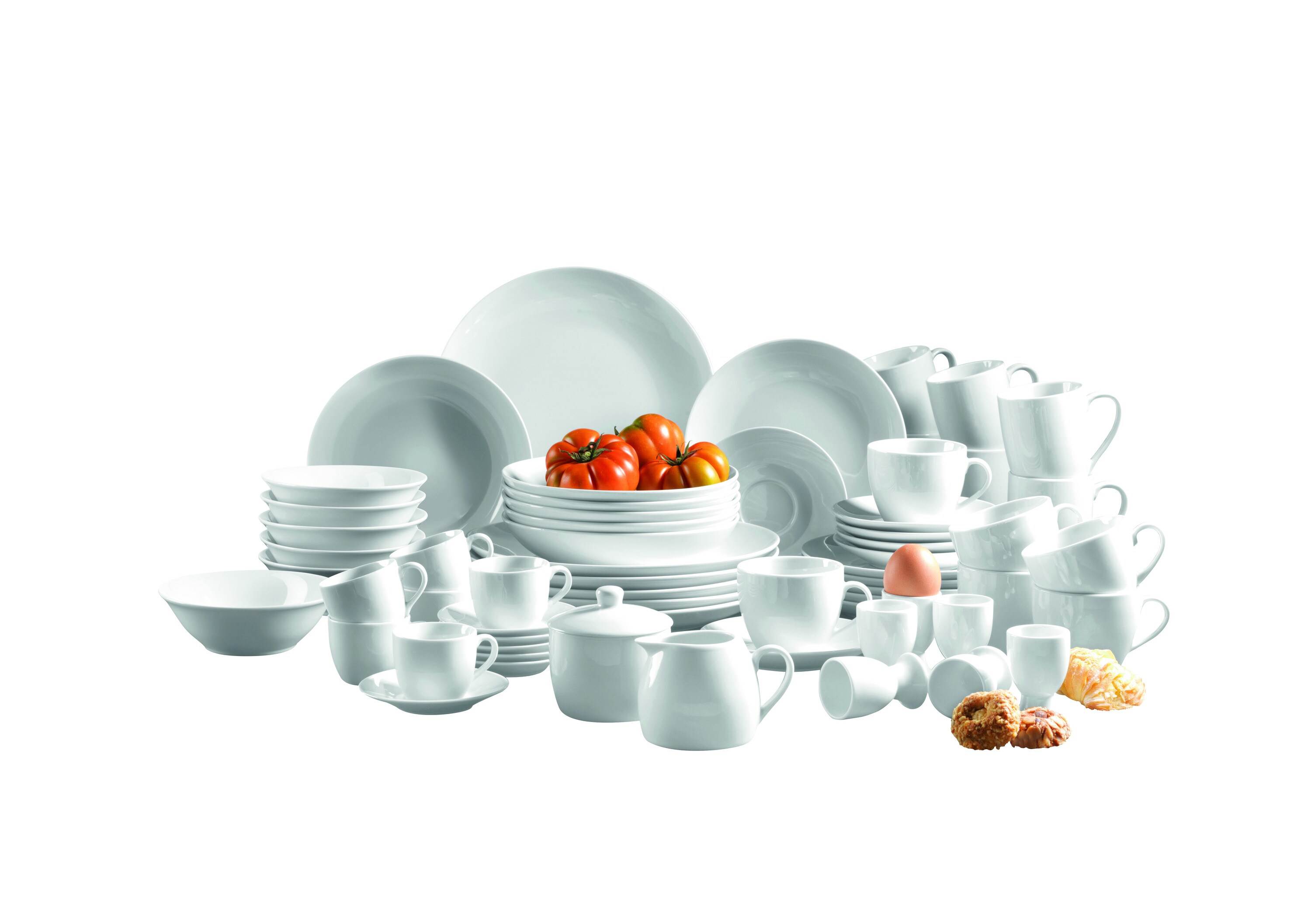 M&auml;ser Kombiservice, Porzellan ALESIA Wei&szlig; - Bild 1