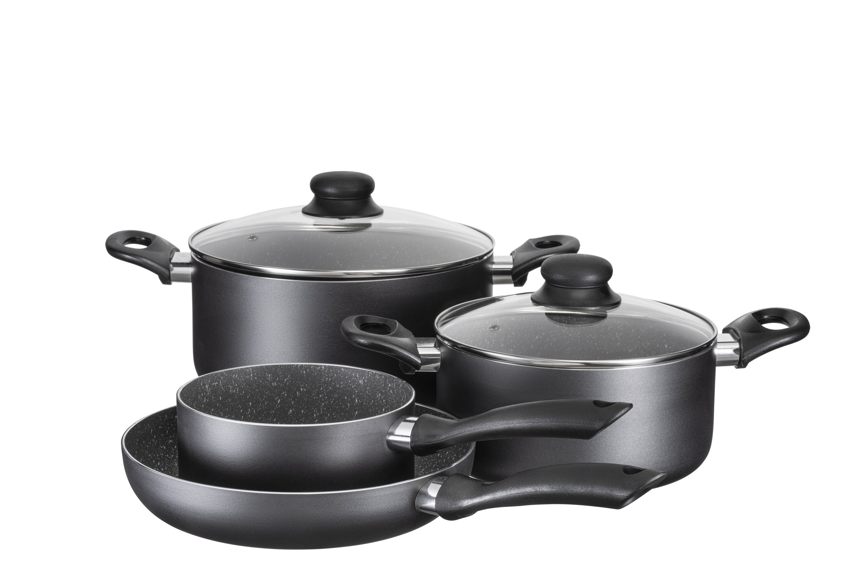 M&auml;ser Kochtopf-Set, Aluminium Izar Schwarz - Bild 1