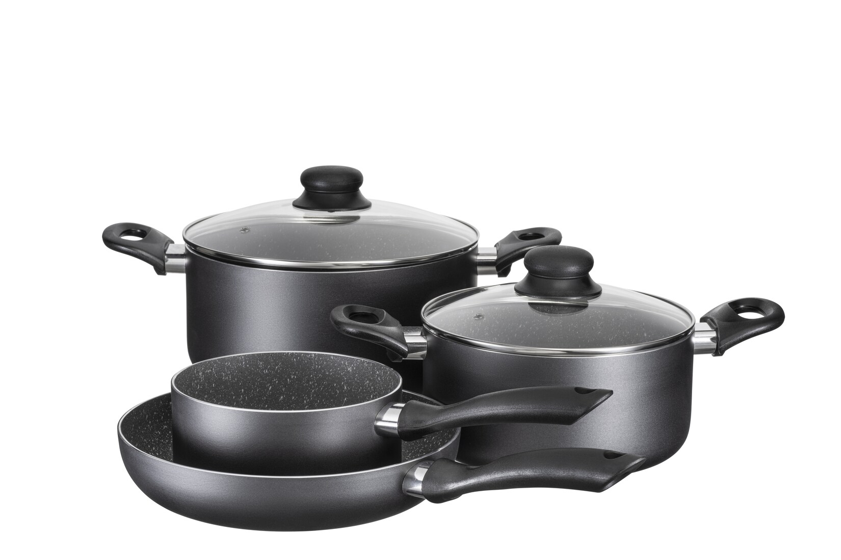 Mäser Kochtopf-Set, Aluminium Izar Schwarz | 09001794798938