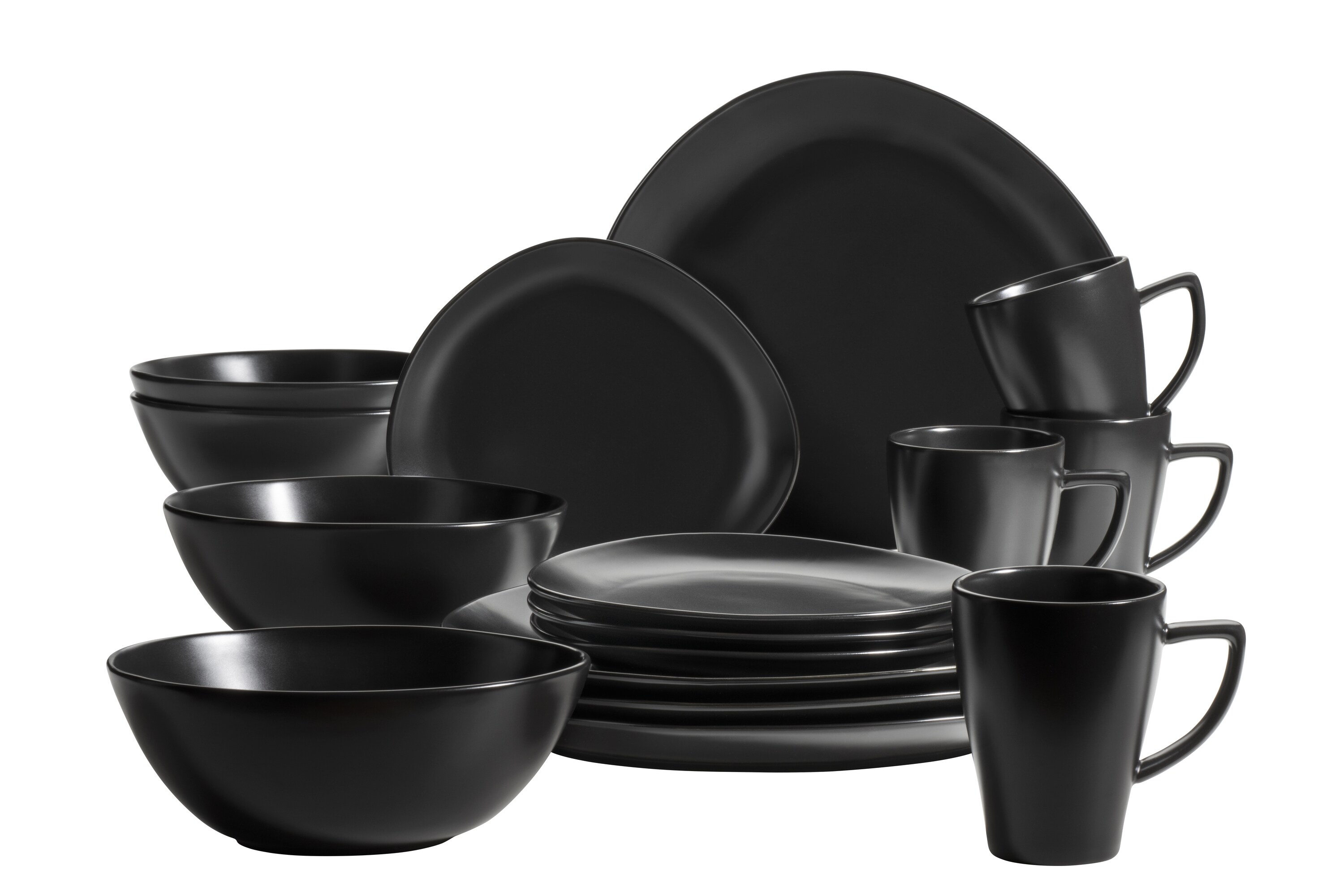 M&auml;ser Geschirr-Set, Steinzeug Glendale Schwarz - Bild 1