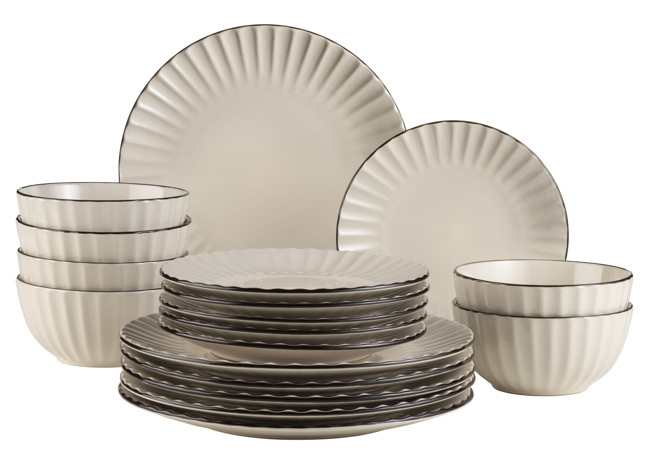 M&auml;ser Kombiservice, Steinzeug Osita Cremewei&szlig; - Bild 1