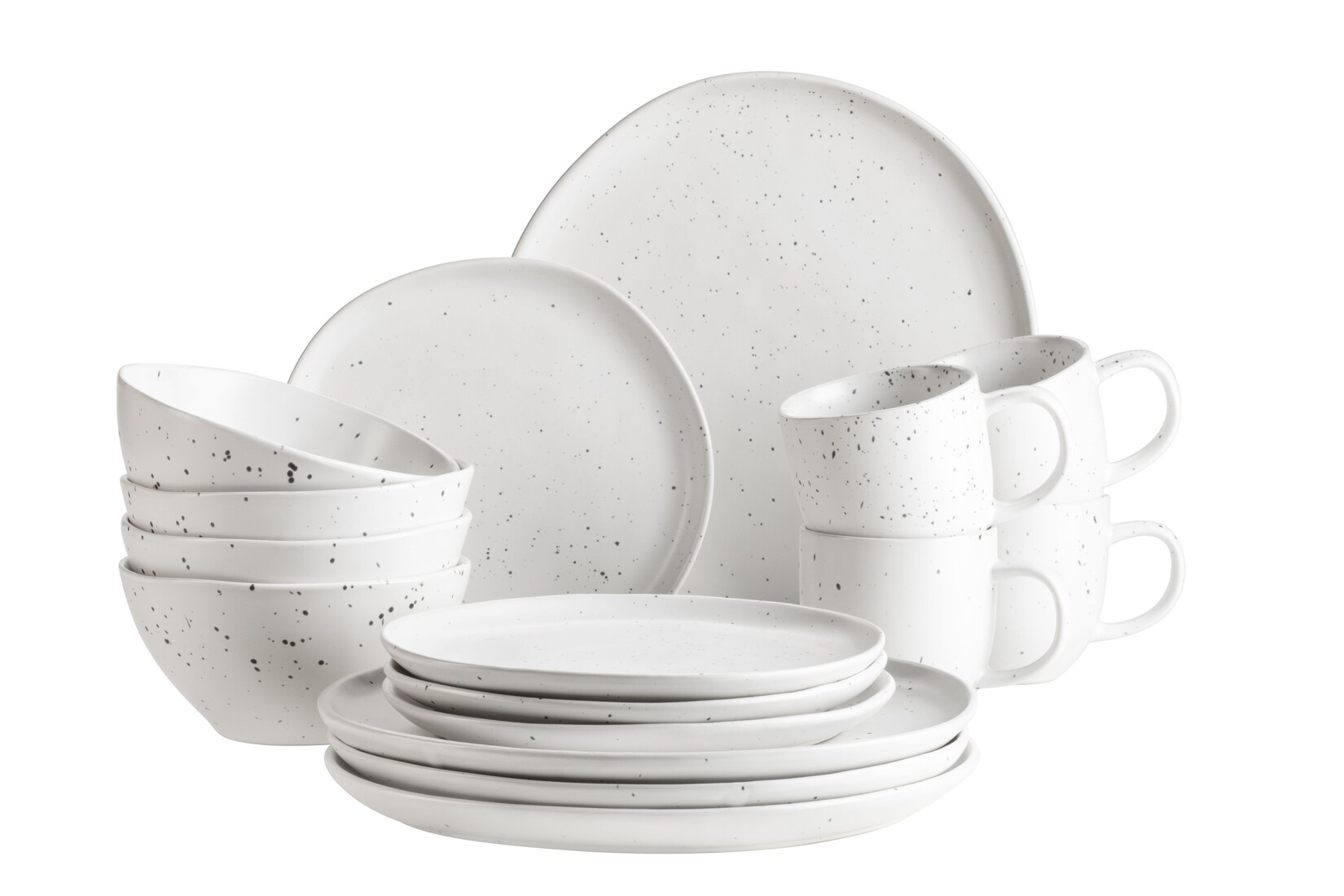 Mäser Geschirr-Set, Keramik Andoro Weiß, Schwarz | 09001794960373