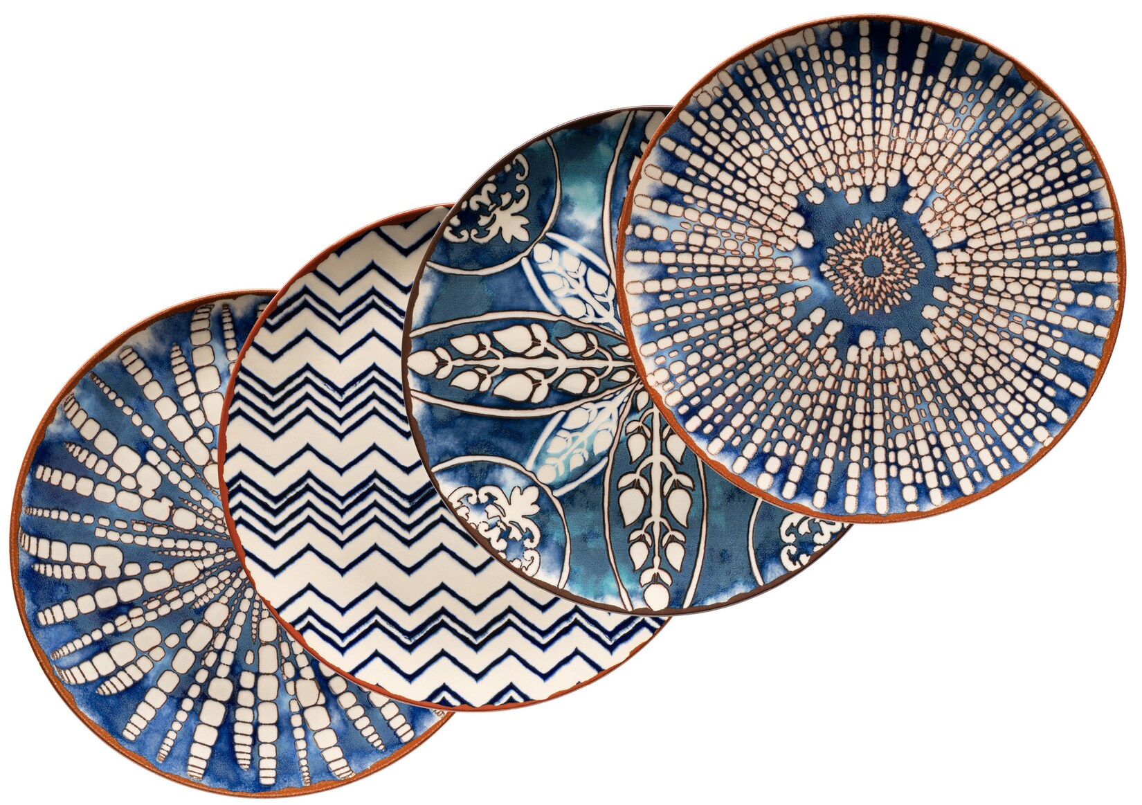 Mäser Platzteller-Set, Steinzeug Iberico Blue Blau / Weiß