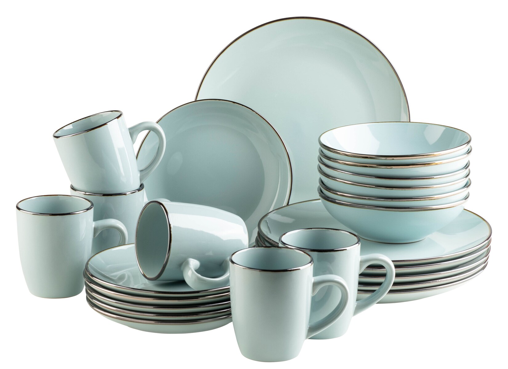 Mäser Kombiservice, Steinzeug METALLIC RIM | 09001794877312