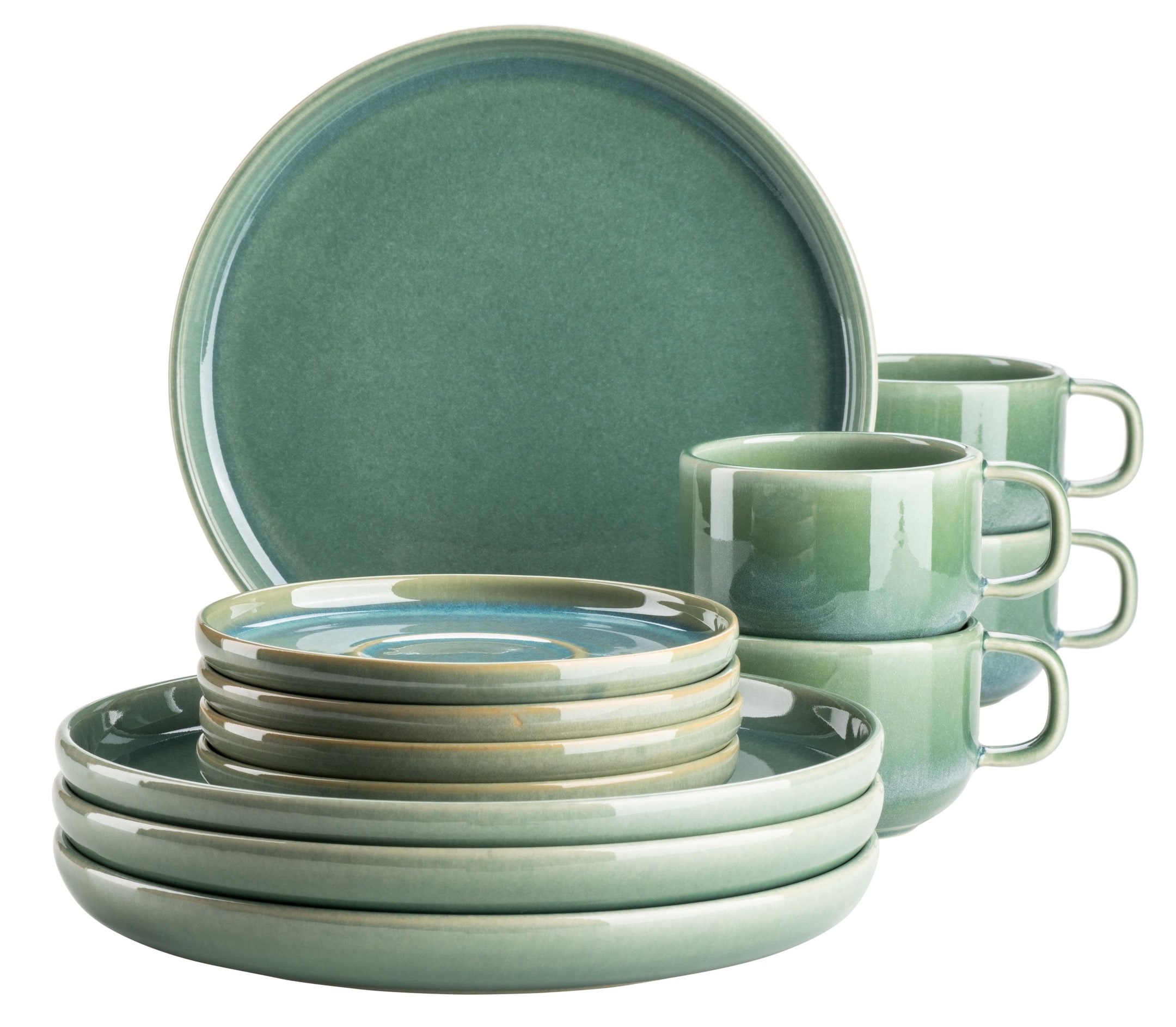 M&auml;ser Kaffeeservice, Steinzeug Elina Uno Gr&uuml;n - Bild 1