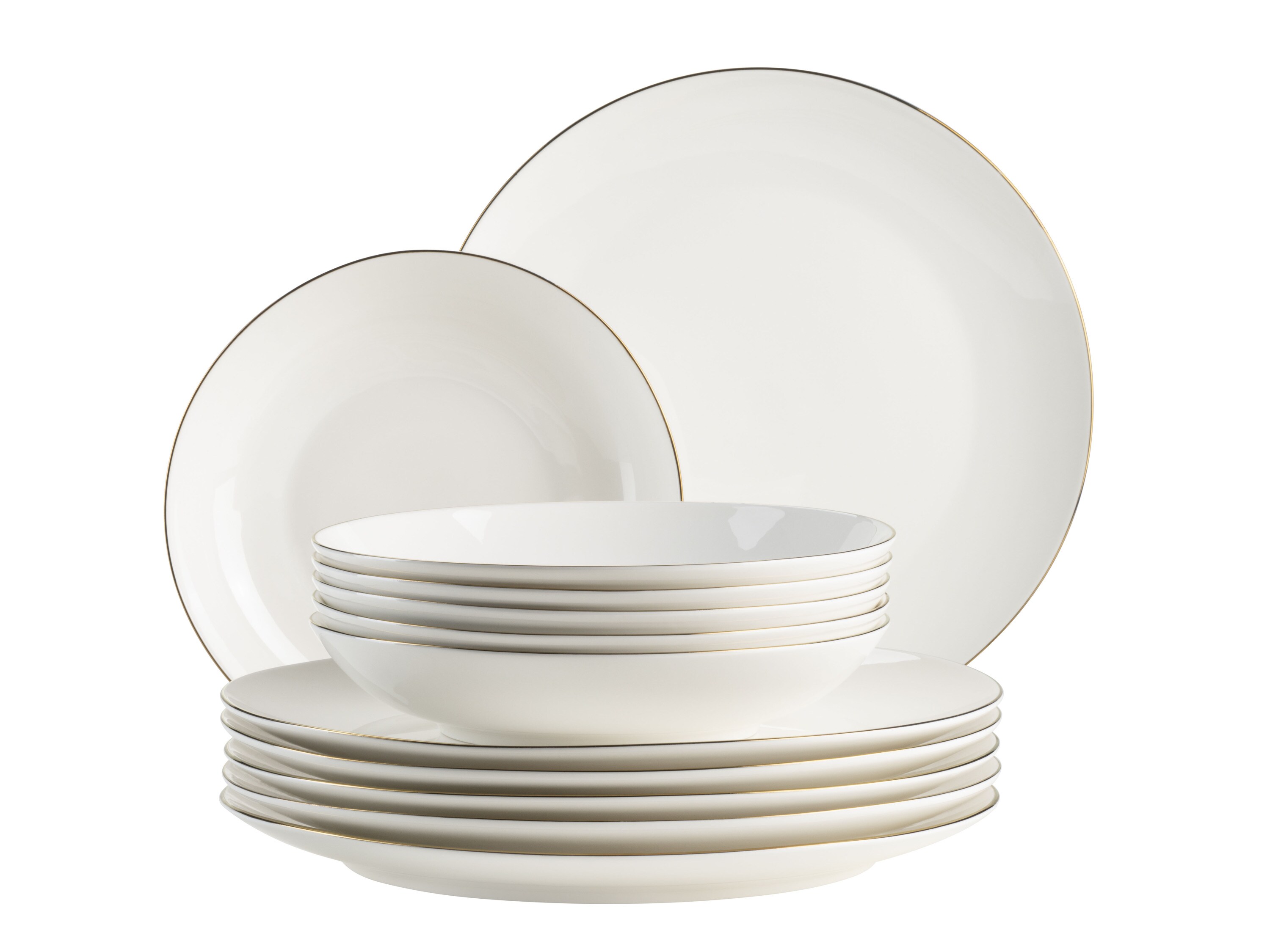 M&auml;ser Tafelservice, Porzellan Felise Wei&szlig; / Schwarz - Bild 1