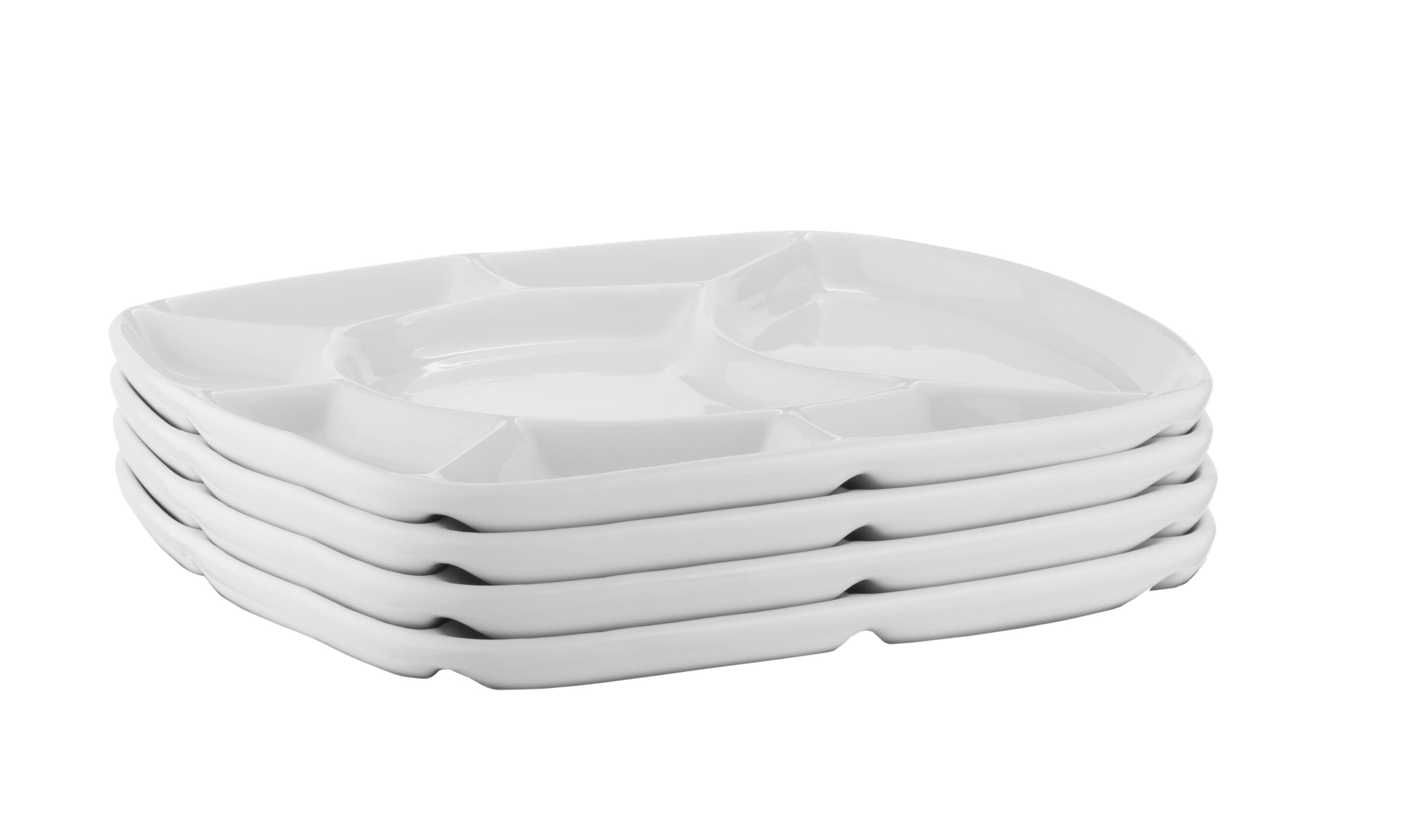 M&auml;ser Fondueteller Set, Porzellan - Wei&szlig; - Bild 1