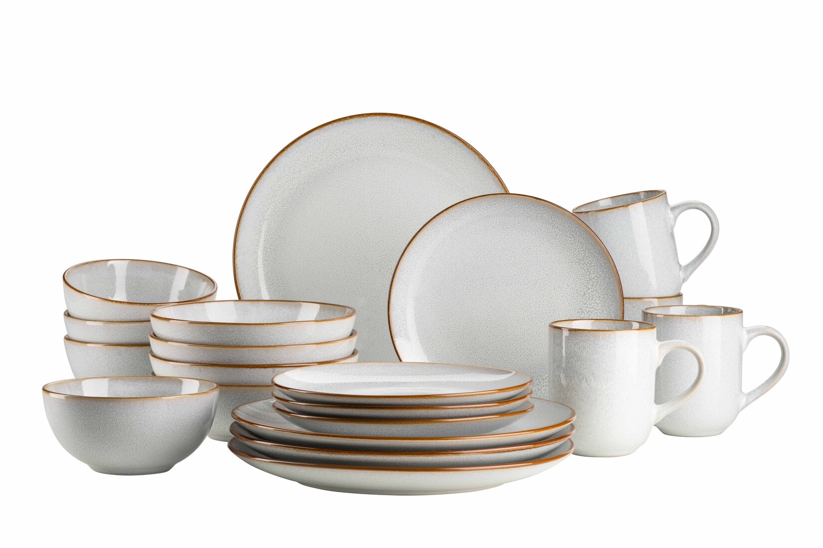 Mäser Geschirrset, Steinzeug Mabella Grau / Braun | 09001794939812