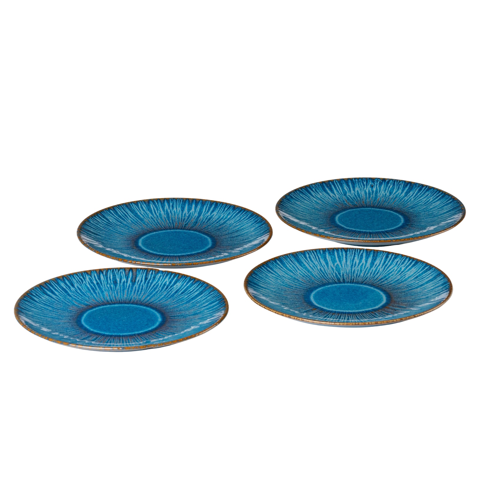 Gipfelstück Speiseteller-Set, Steinzeug Eisfall Blau