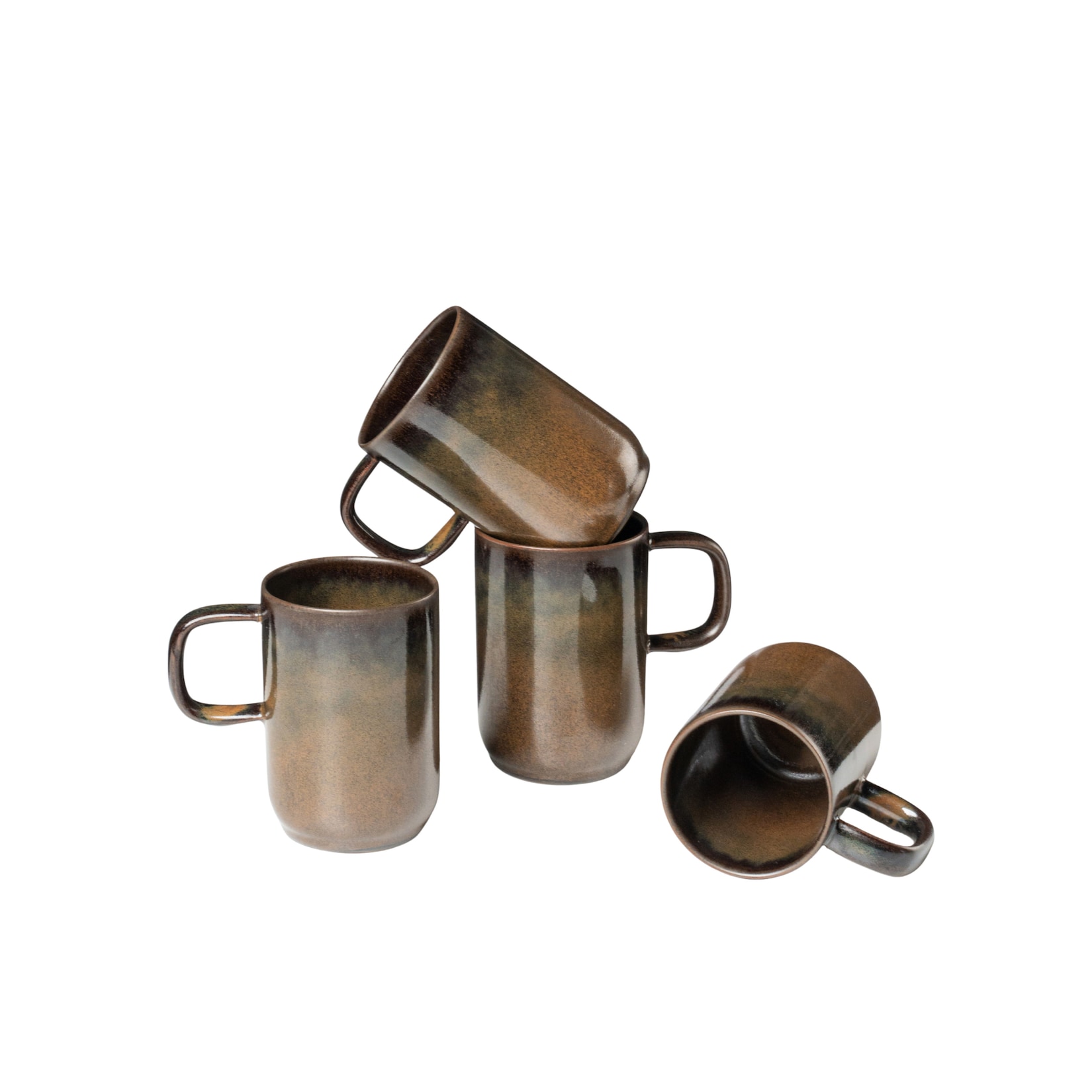 Gipfelstück Kaffeebecher-Set, Steinzeug Glockenklang Bronze / Braun