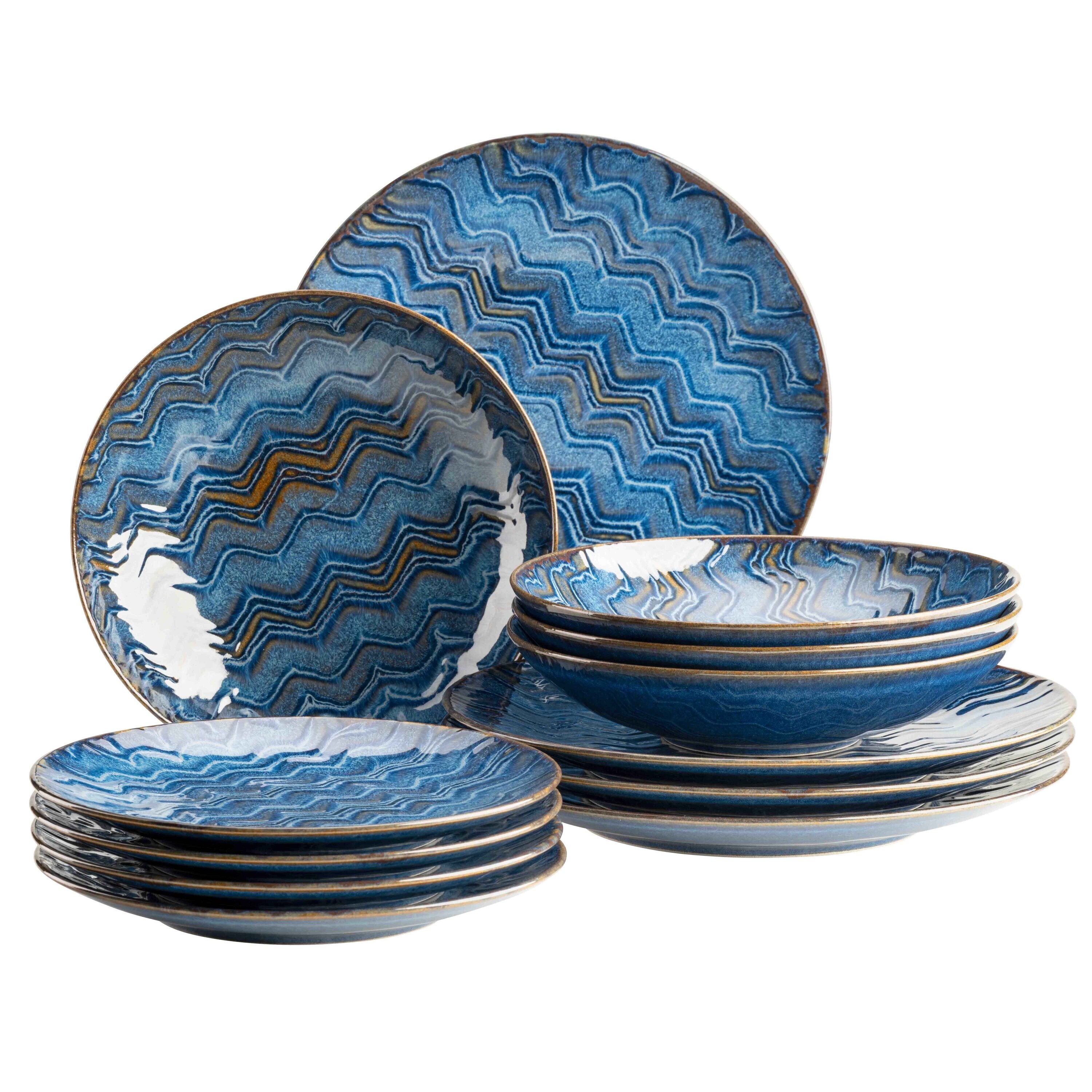 M&auml;ser Tafelservice, Steinzeug Aquamarine Blau - Bild 1