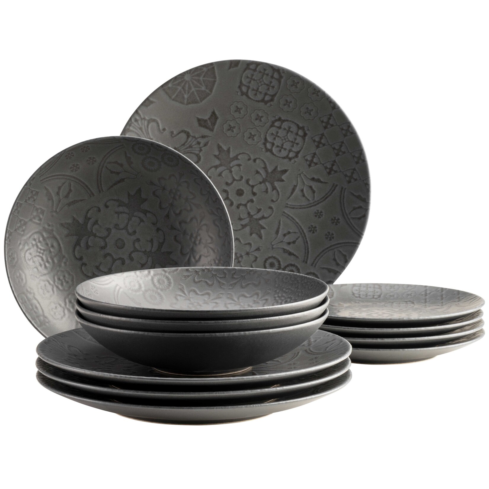 Mäser 935076 Set d'assiettes de 12 pièces en céramique