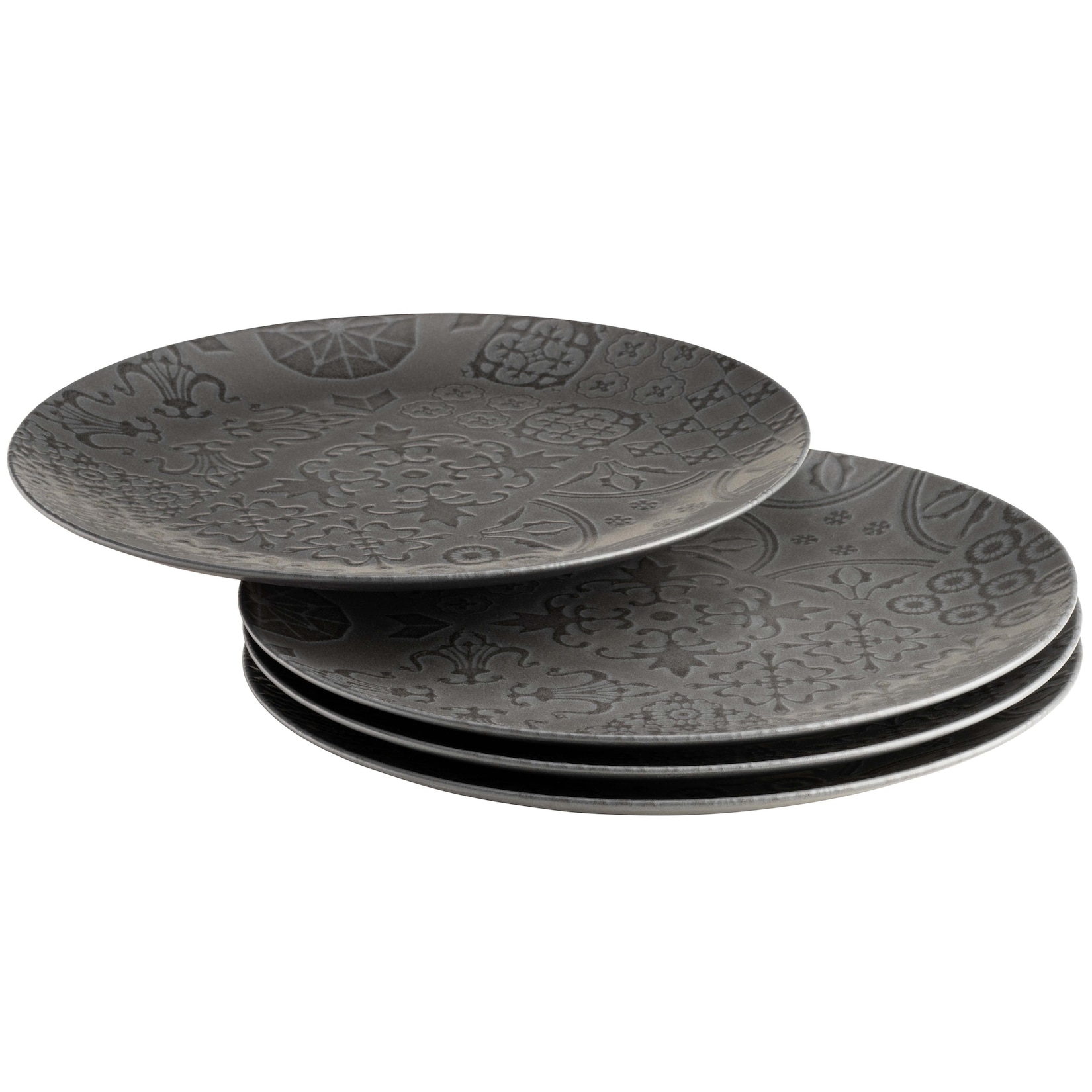 Mäser Platzteller-Set, Steinzeug Trad. Tiles Schwarz