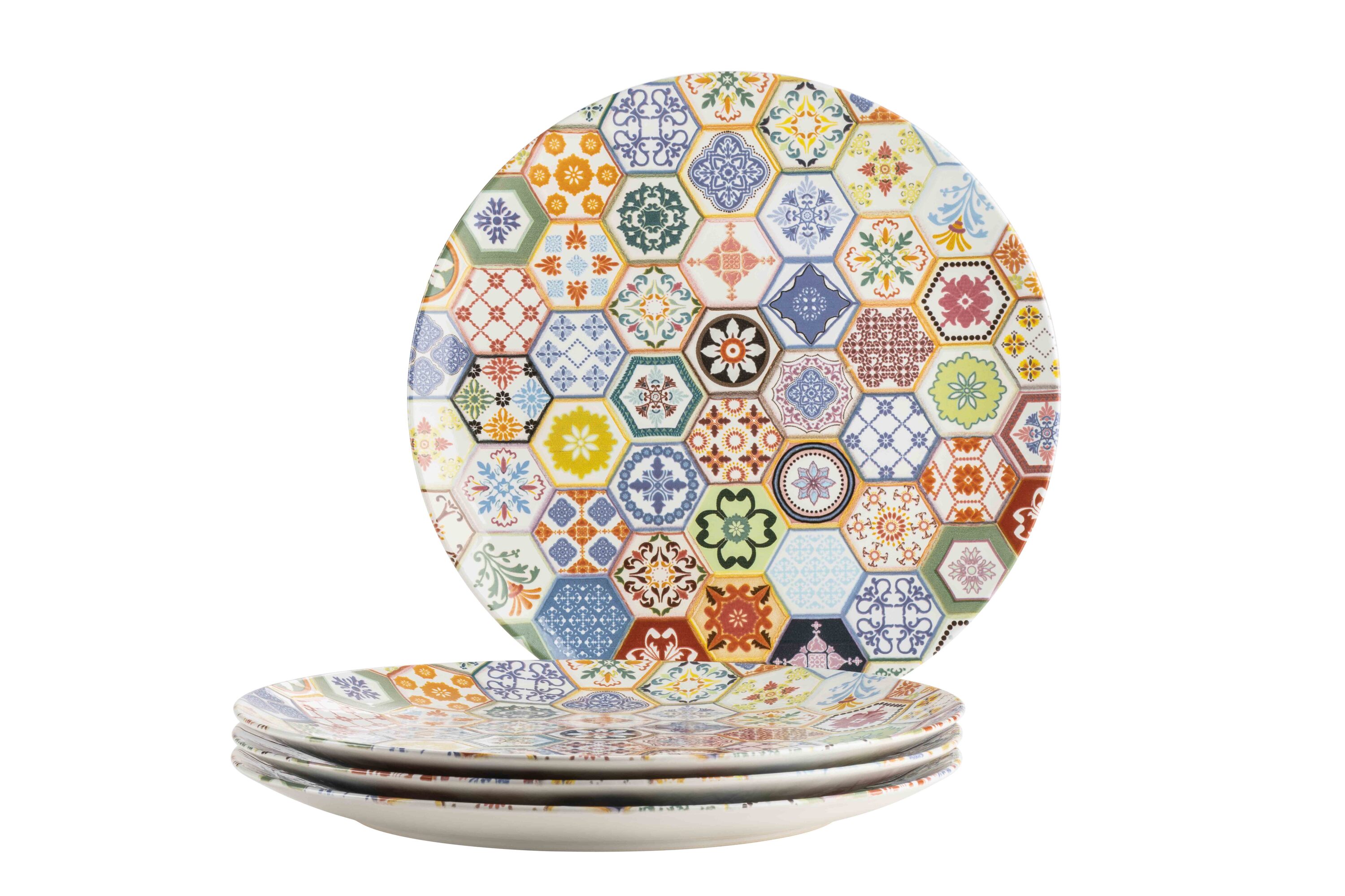 M&auml;ser Platzteller-Set, Keramik Amarante Bunt - Bild 1