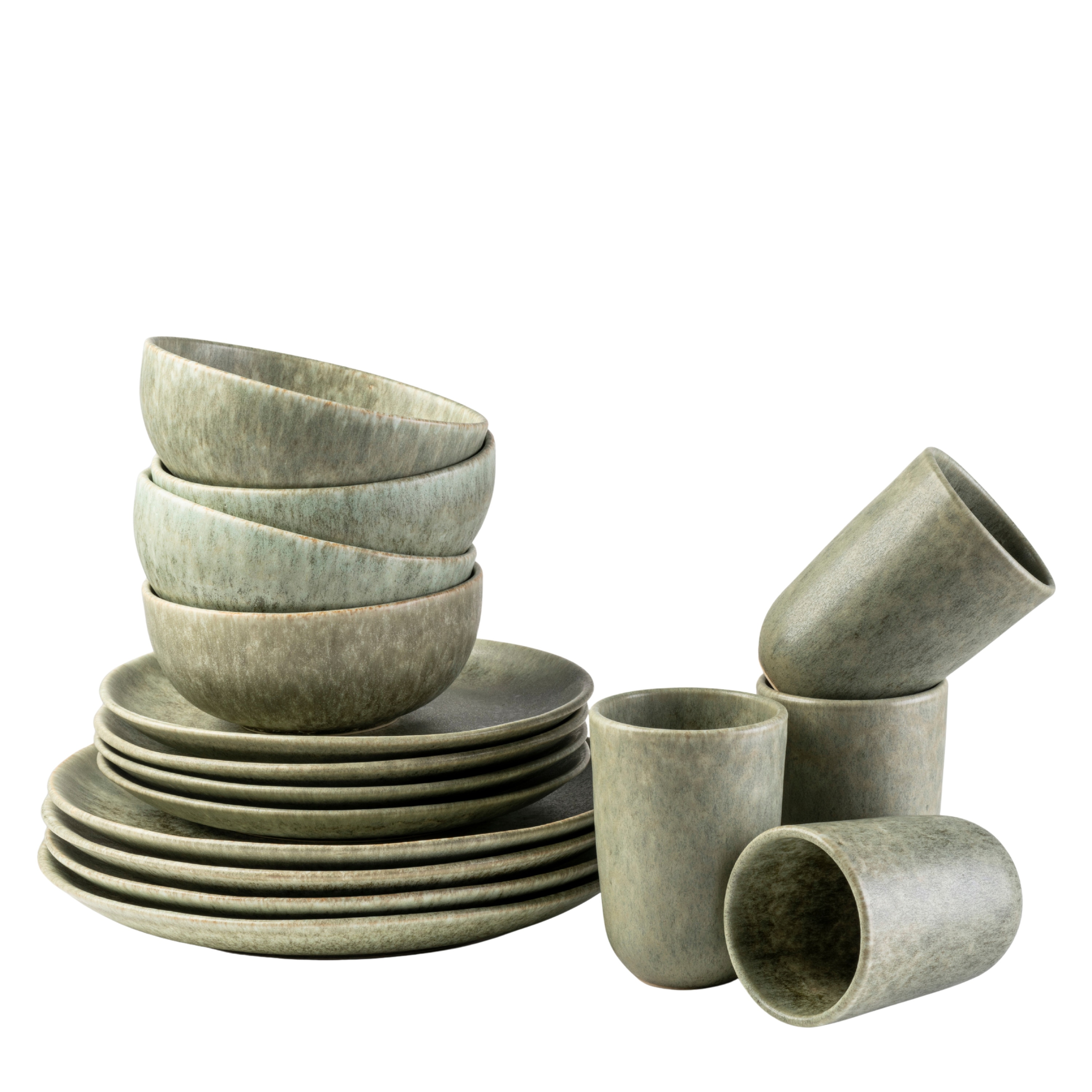 Gipfelst&uuml;ck Geschirr-Set, Steinzeug Moos'N'Stein - Bild 1
