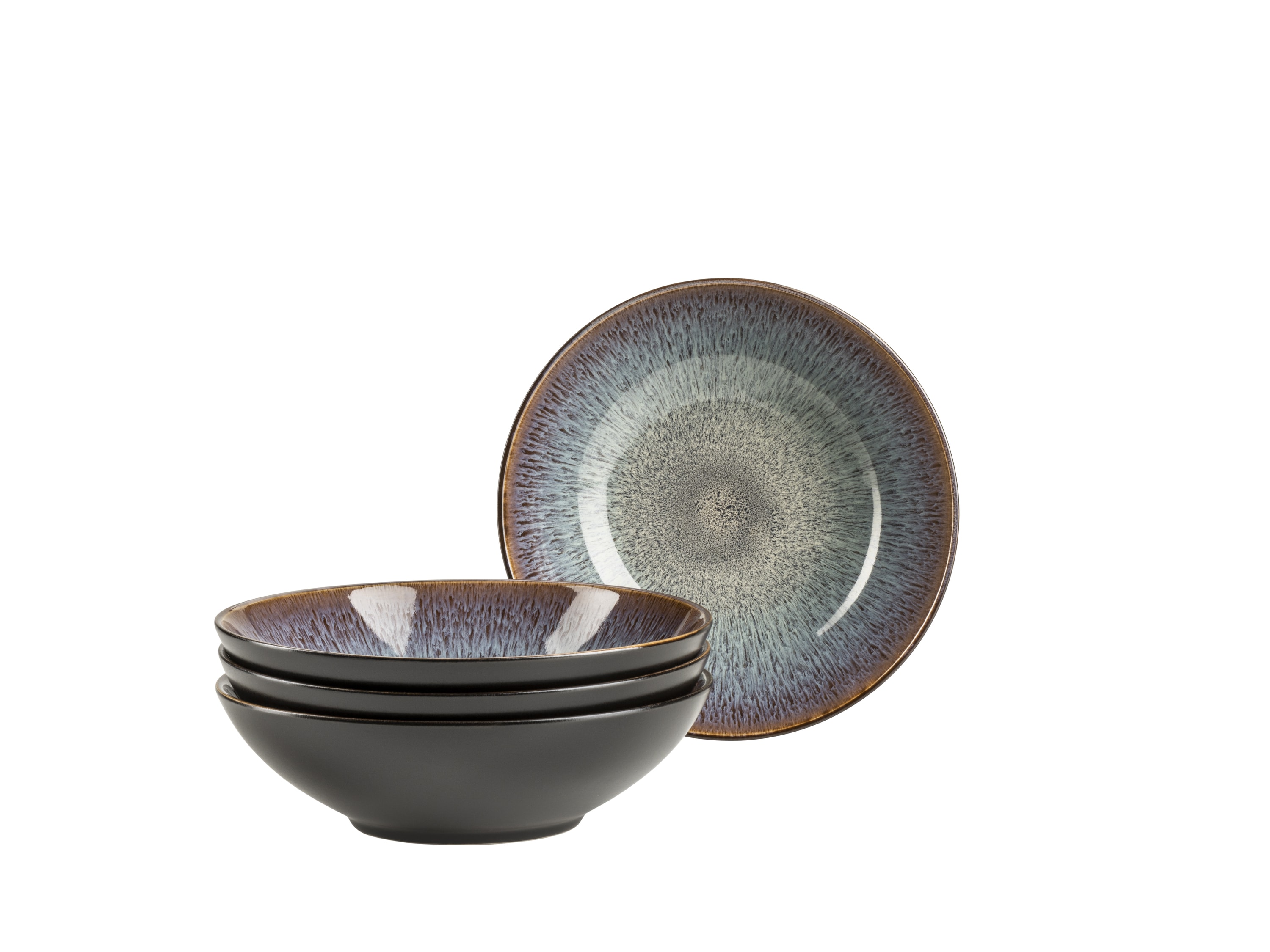 M&auml;ser Suppenteller-Set, Steinzeug Teona Blau, Braun, Gr&uuml;n, Schwarz - Bild 1